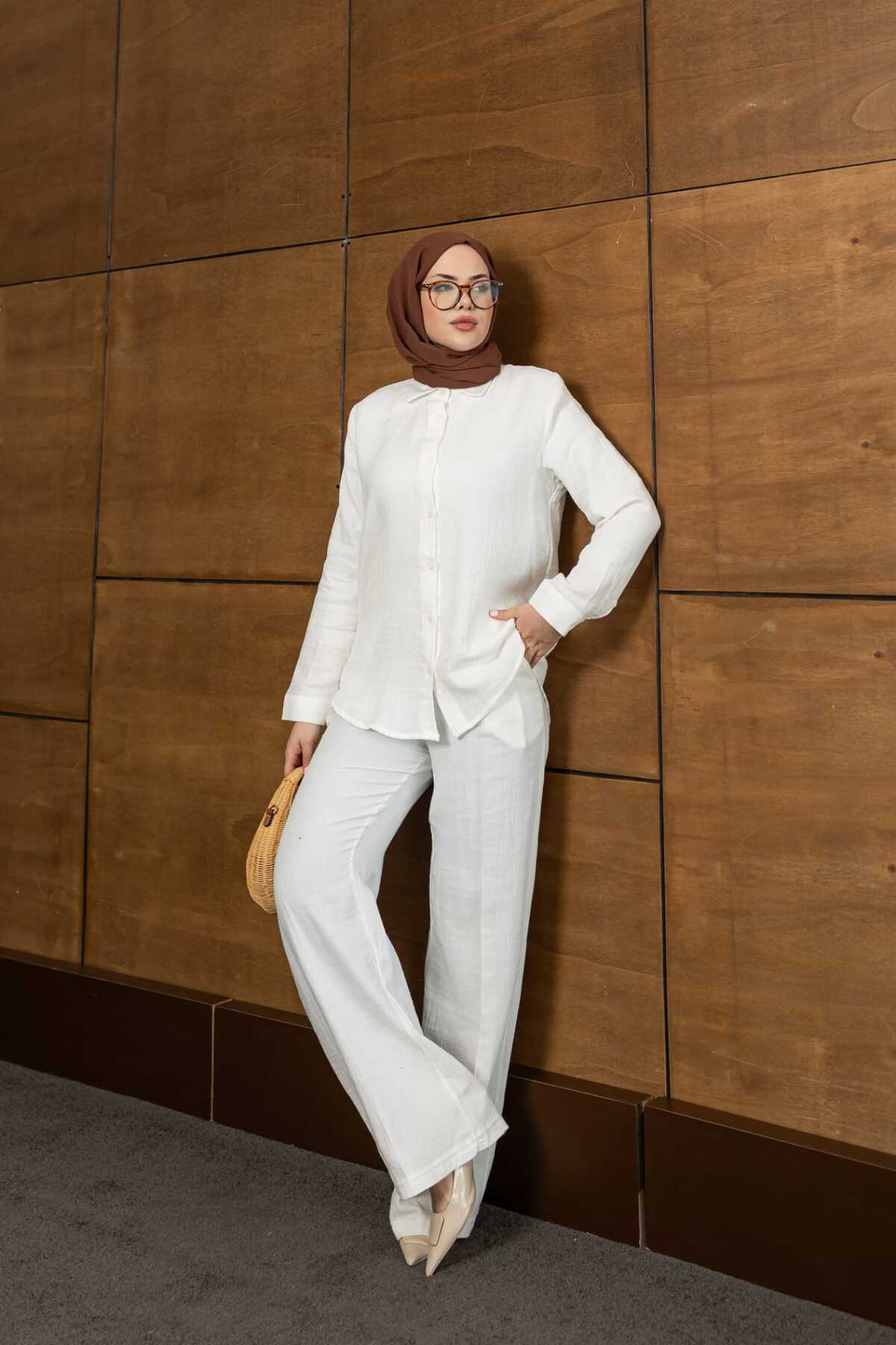 MYSUİT PREMİUM KALİTE MÜSLİN KUMAŞ GÖMLEK PANTOLON TAKIM
