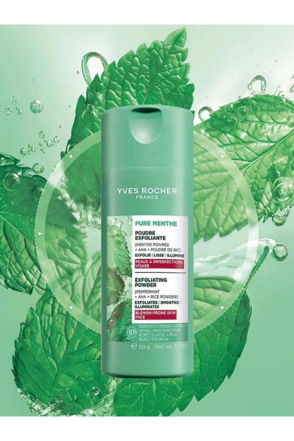 Pure Menthe AHA Toz Peeling Temizleyici 50 gr Yağlı Karma Akne Eğilimli Cilt Arındırıcı — PM-AHA-TP50 — تصویر 2 از 4