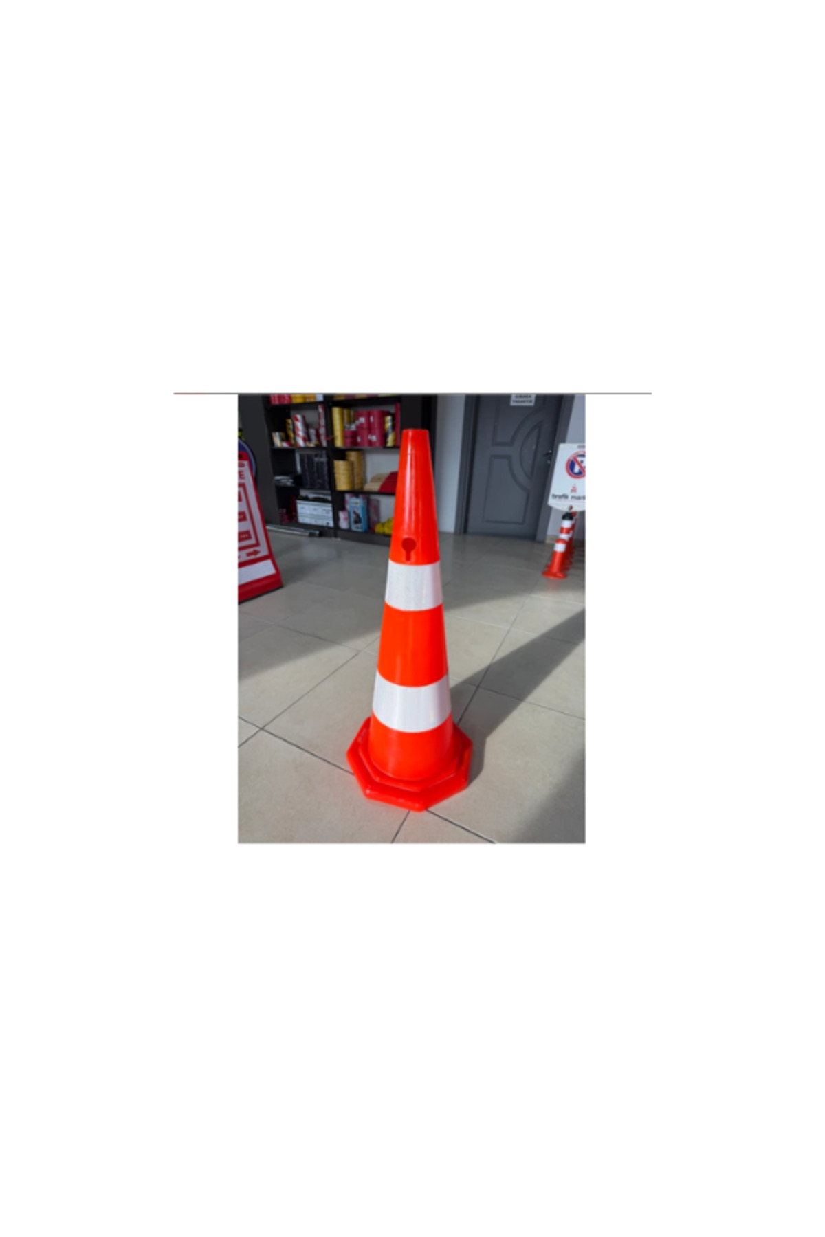 90 cm Pvc Trafik Konisi Çift Reflektifli 3