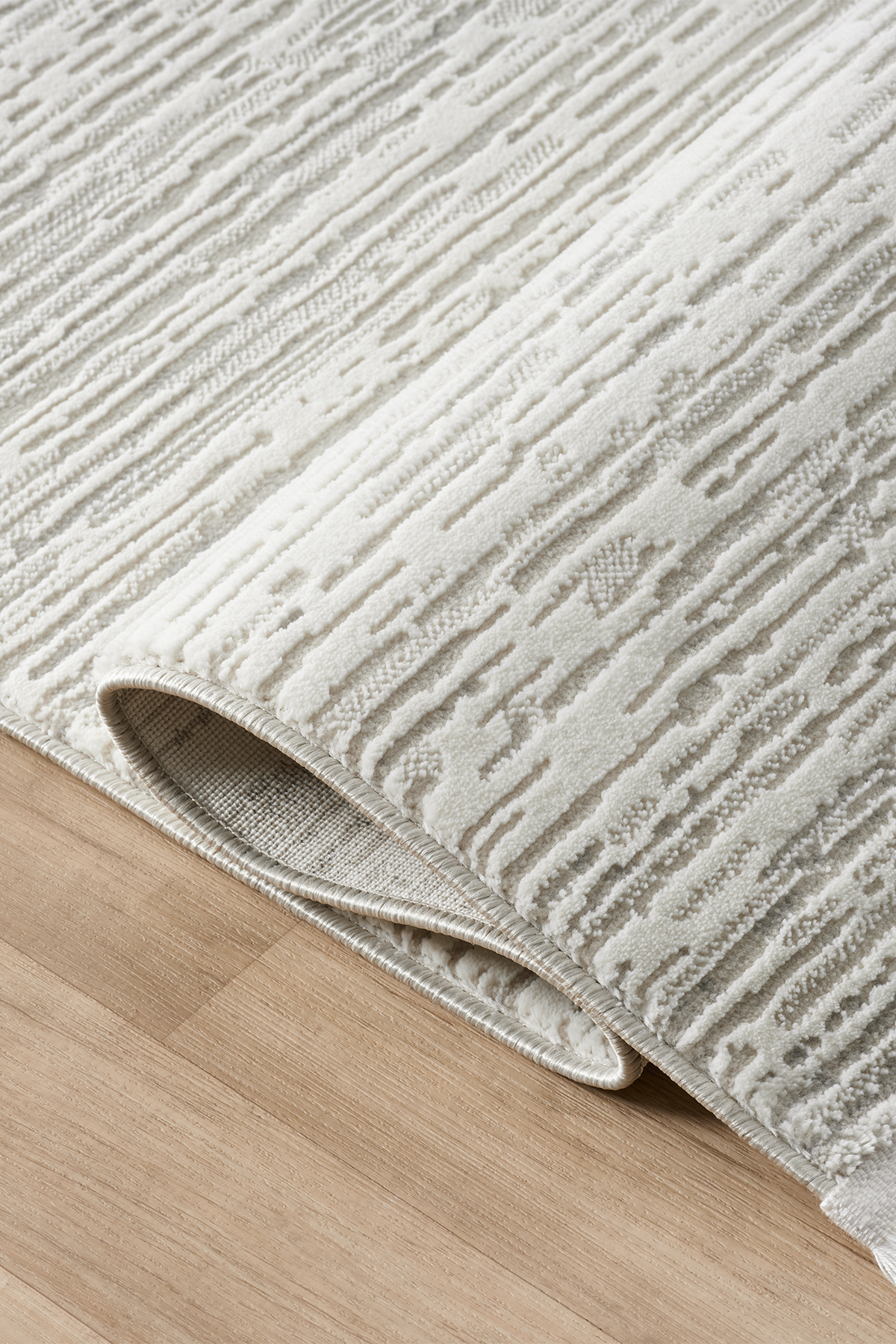 ATLAS Modern, Woven Carpet Washable Allergic Cotton Sole Runner, Living Room, Living Room, Kitchen, Corridor Carpet Ecru