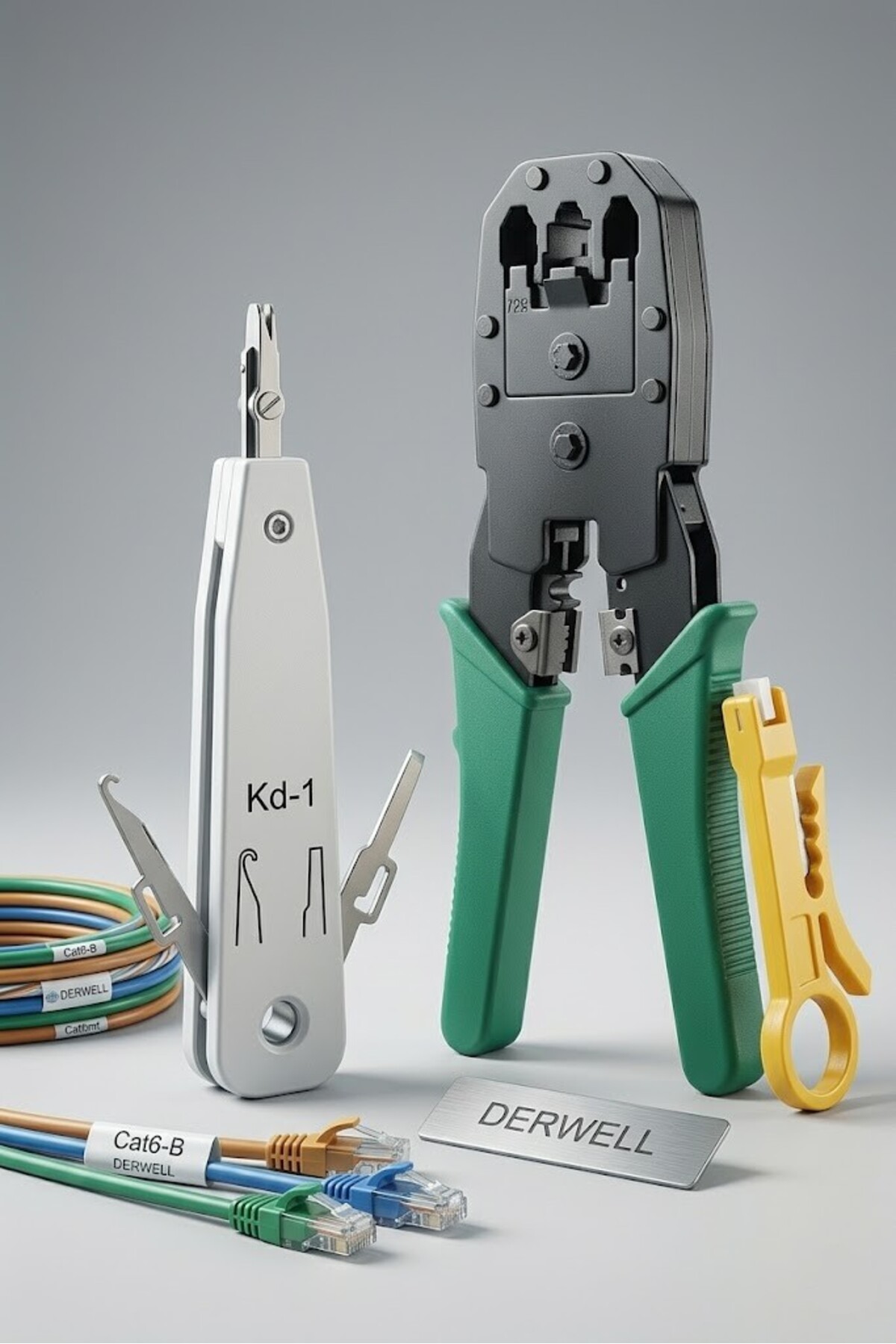 RJ45 RJ11 Rj9 Cat5 Cat6 Sıkma Çakma Pensesi - Krone Bıçağı Krone Reglet Pense Rj45 Telefon Tel Kablo Punch Ağ Kiti Yeşil Ethernet İnternet Jak SIkma Pensesi Yeşil Uzun Eski Nesil (KepKep Hediyemizdir)