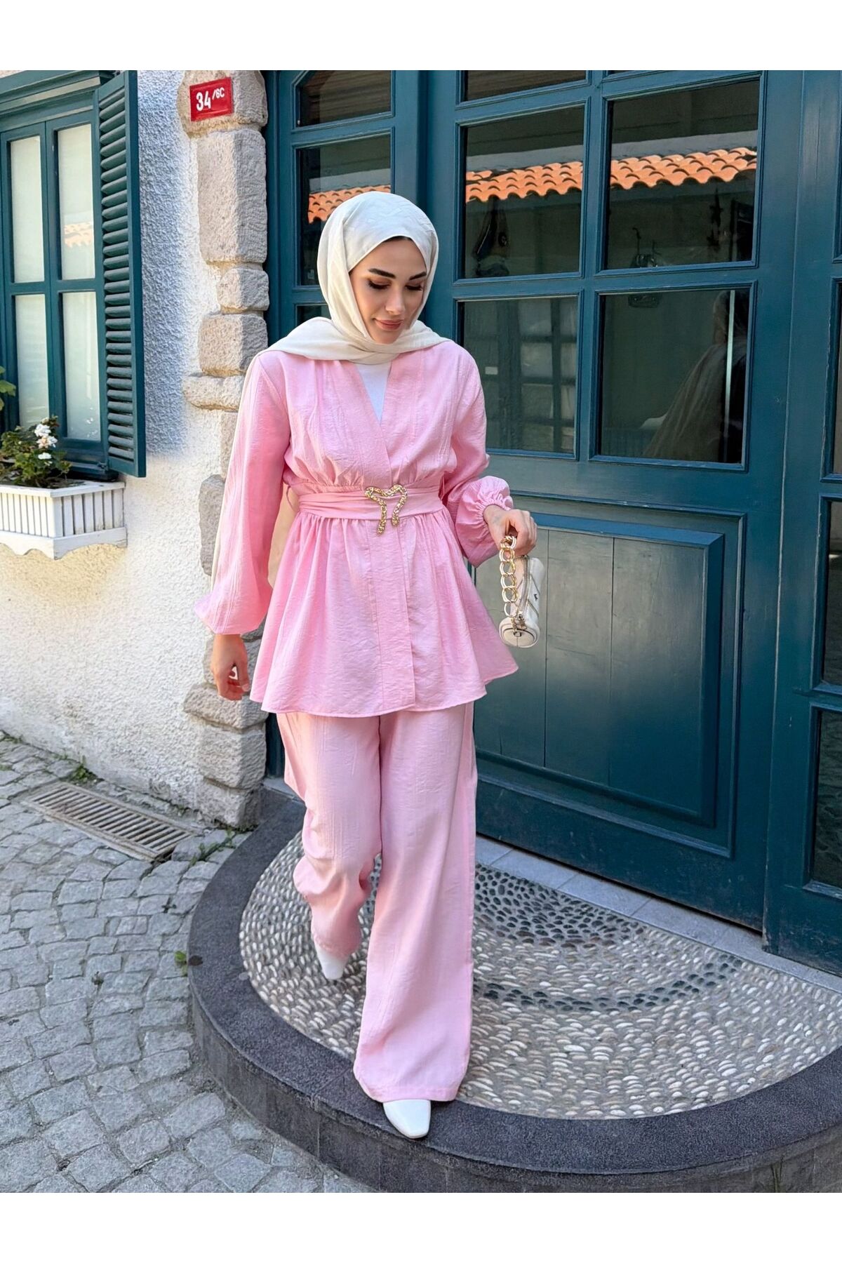 SS Design Liyana Kimono Takım Pembe görsel 3