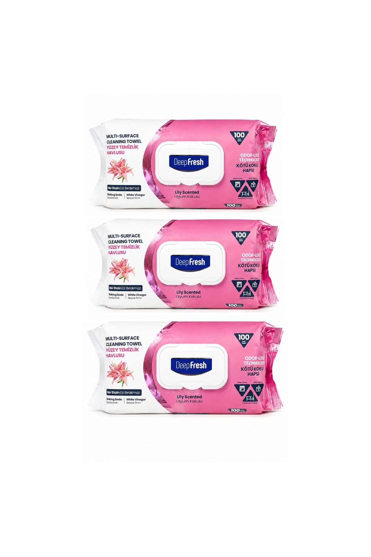 Deep Fresh Servetele umede pentru multi suprafete cu bicarbonat si otet Lily ...