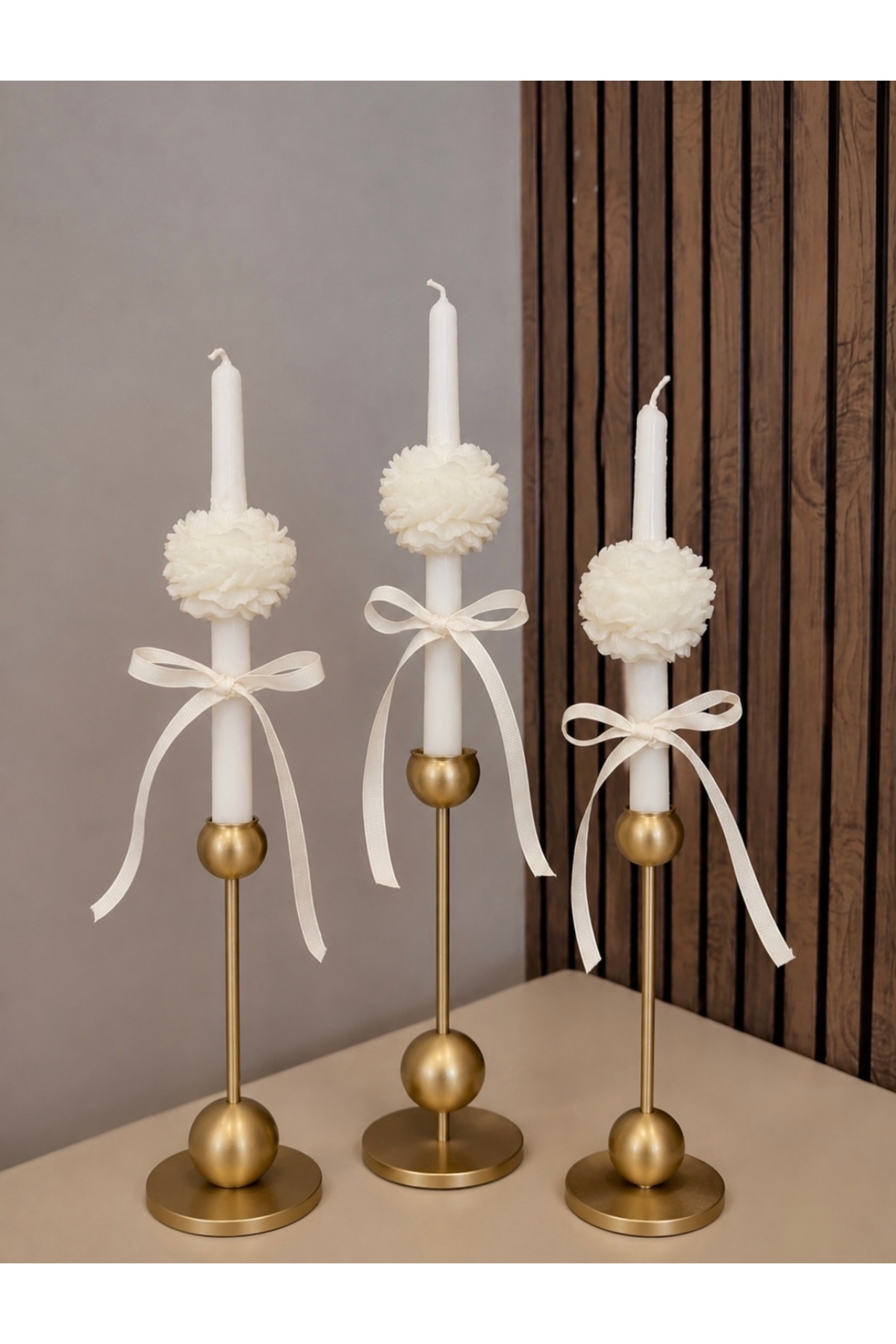 3 scented peony candlesticks