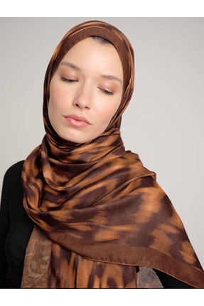MODA Yalaz Zebra Damask Desenli Çift Taraflı Şal