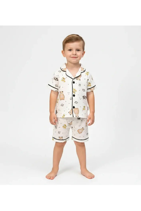 Lunnabou Erkek Bebek Pijama Takımı Ayıcık Desenli