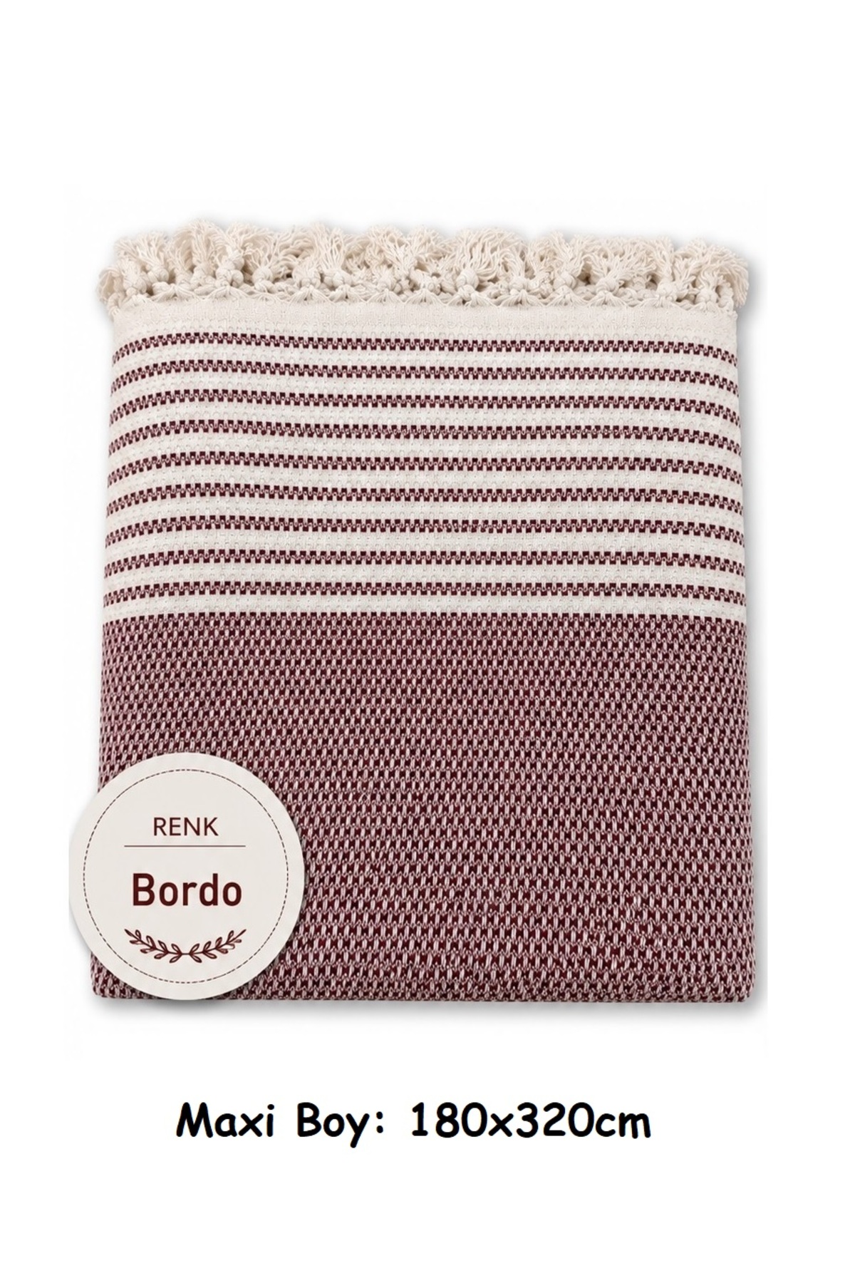 Burgundy-Cotton Non-Slip Straw Woven Maxi Length Arm Cover Seat Cover (180x310)