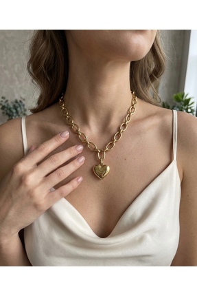 STEEL Gold Kalpli Kolye