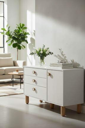 FLORADESİGN Soft Şifonyer Konsol – Çok Amaçlı Ahşap Dolap, Modern Tasarım