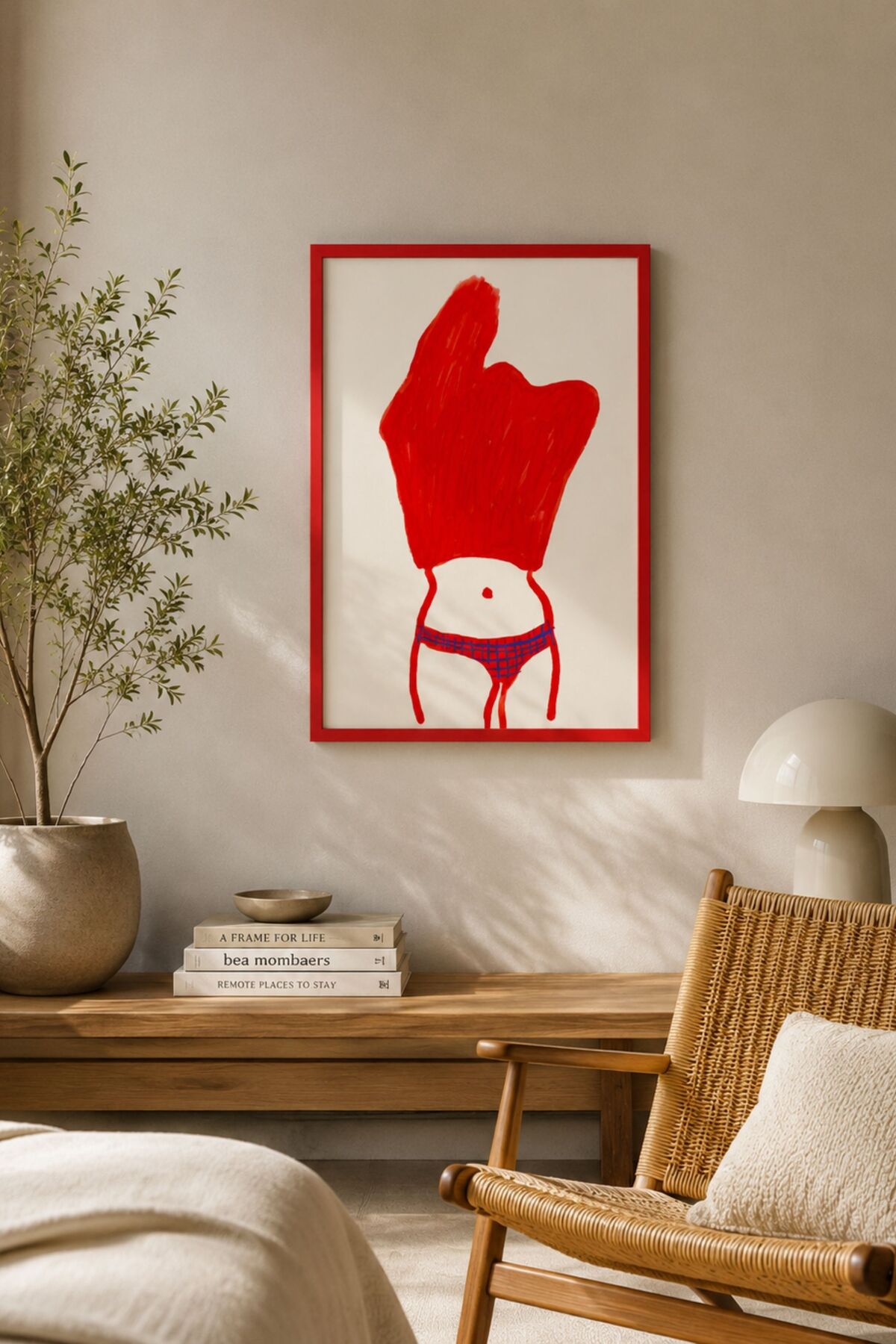 Kadın Figürlü Poster Minimal Modern Duvar Tablosu Çerçevesiz