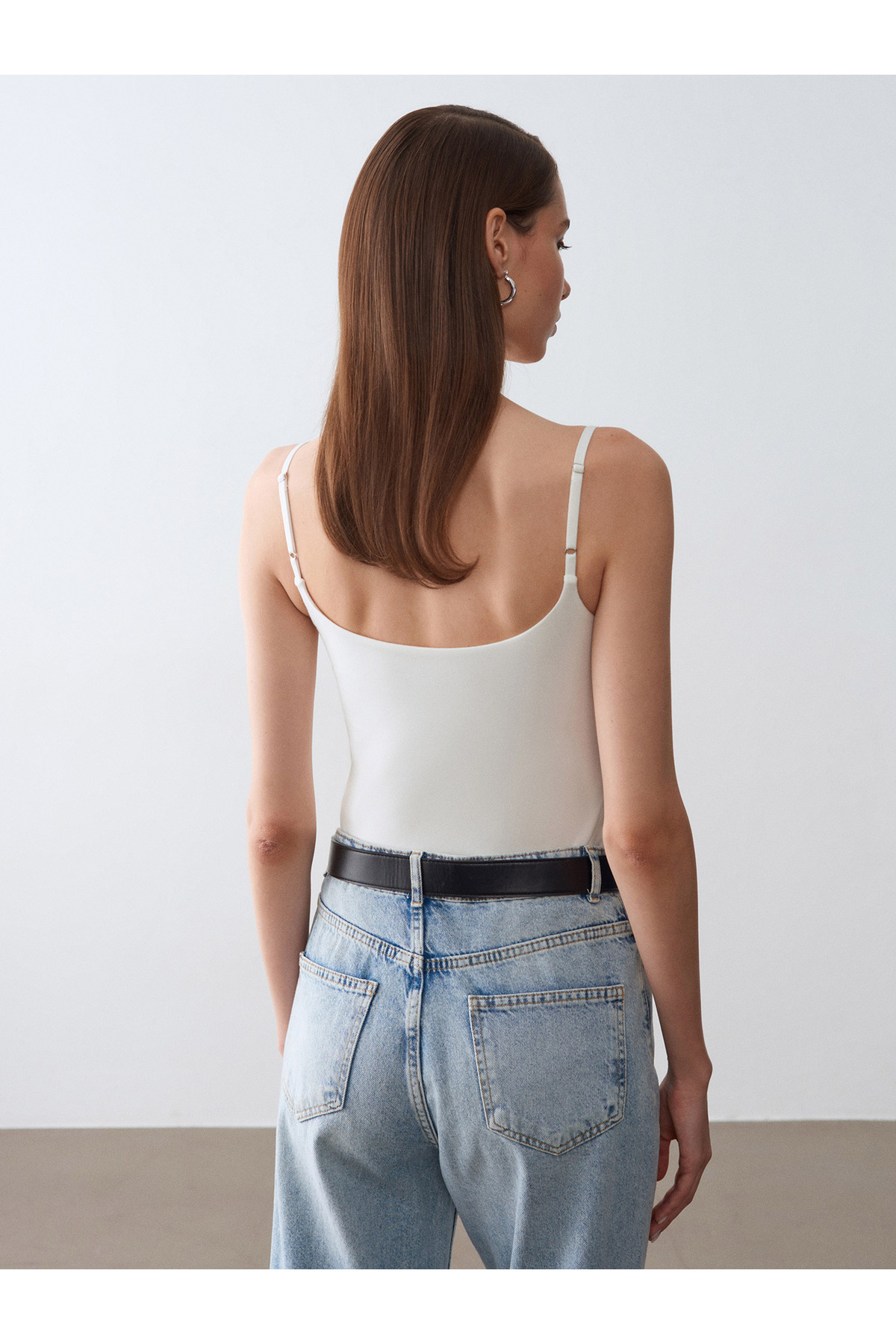 Dilvin 21200 Bra-Free Askılı Top-Ekru görsel 2