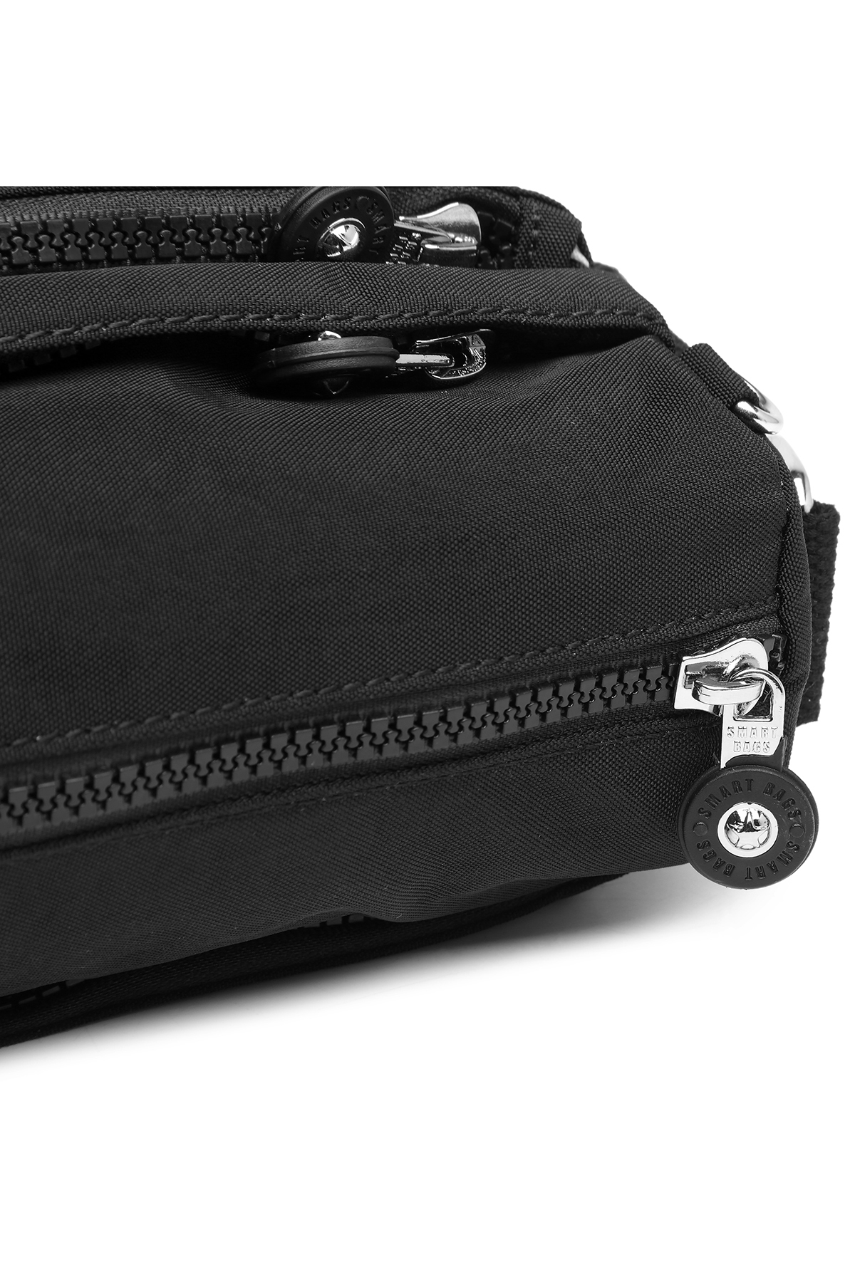 SMART BAGS Günlük Küçük Boy Su Geçirmez Hafif Krınkıl Kumaş Kadın Çapraz Çanta Siyah görsel 6