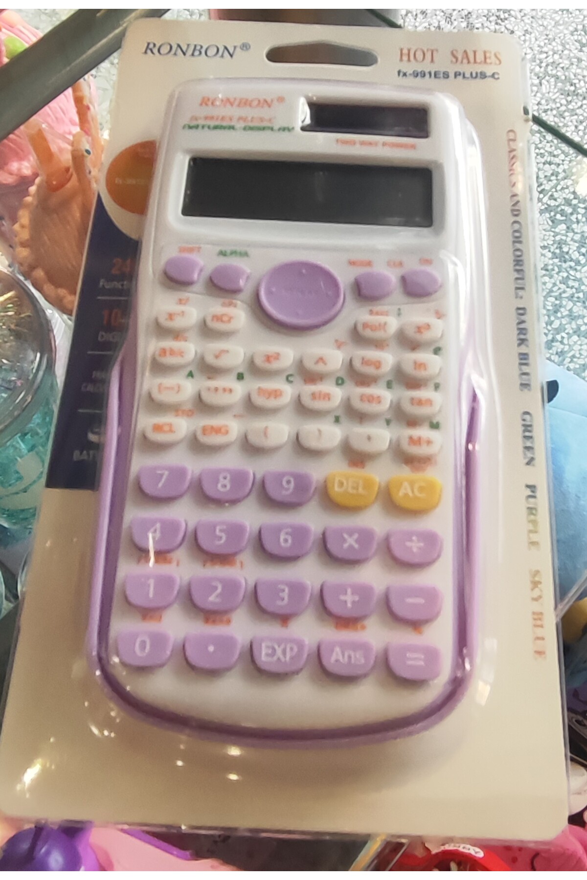 ada çanta kırtasiye Renkli fonksiyonlu hesap makinesi Lila-beyaz TH222884