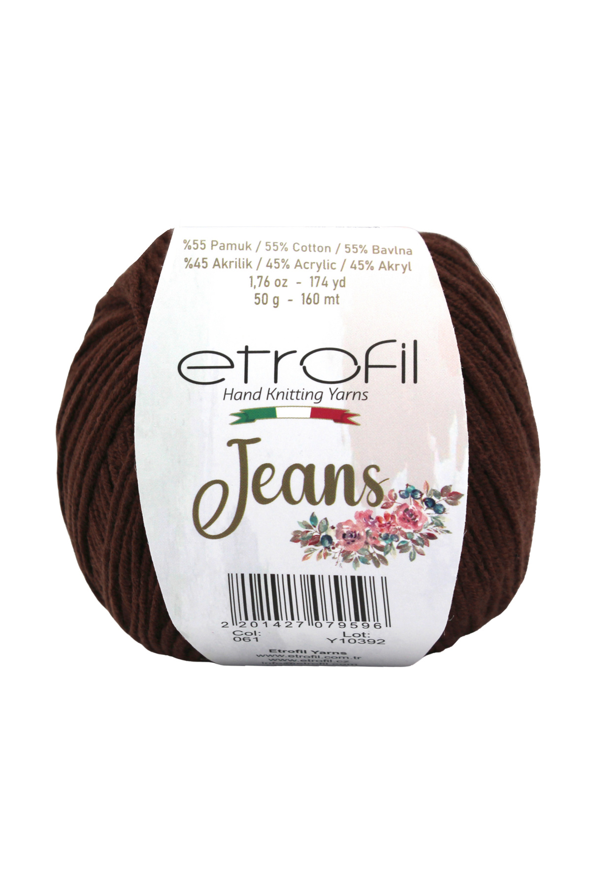 Jeans Knitting Rope Tile Brown 55% Cotton 45% Acrylic 50g 160m (061)