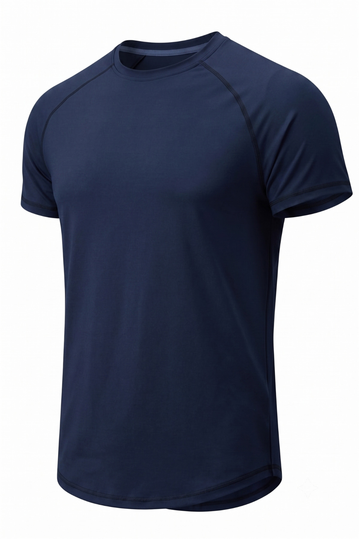 Men's Sports T-Shirt Fitness Training T-Shirt Oval Cut Lycra Single Jersey Reglan Sleeve