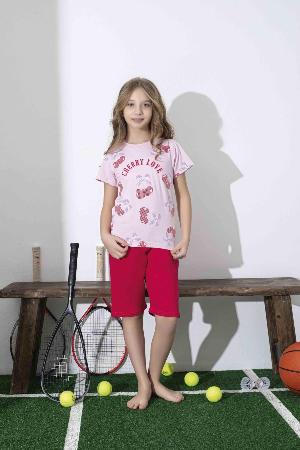 Girls Summer Lycra Combed Cotton Bottom Top Shorts Set 2998-PU