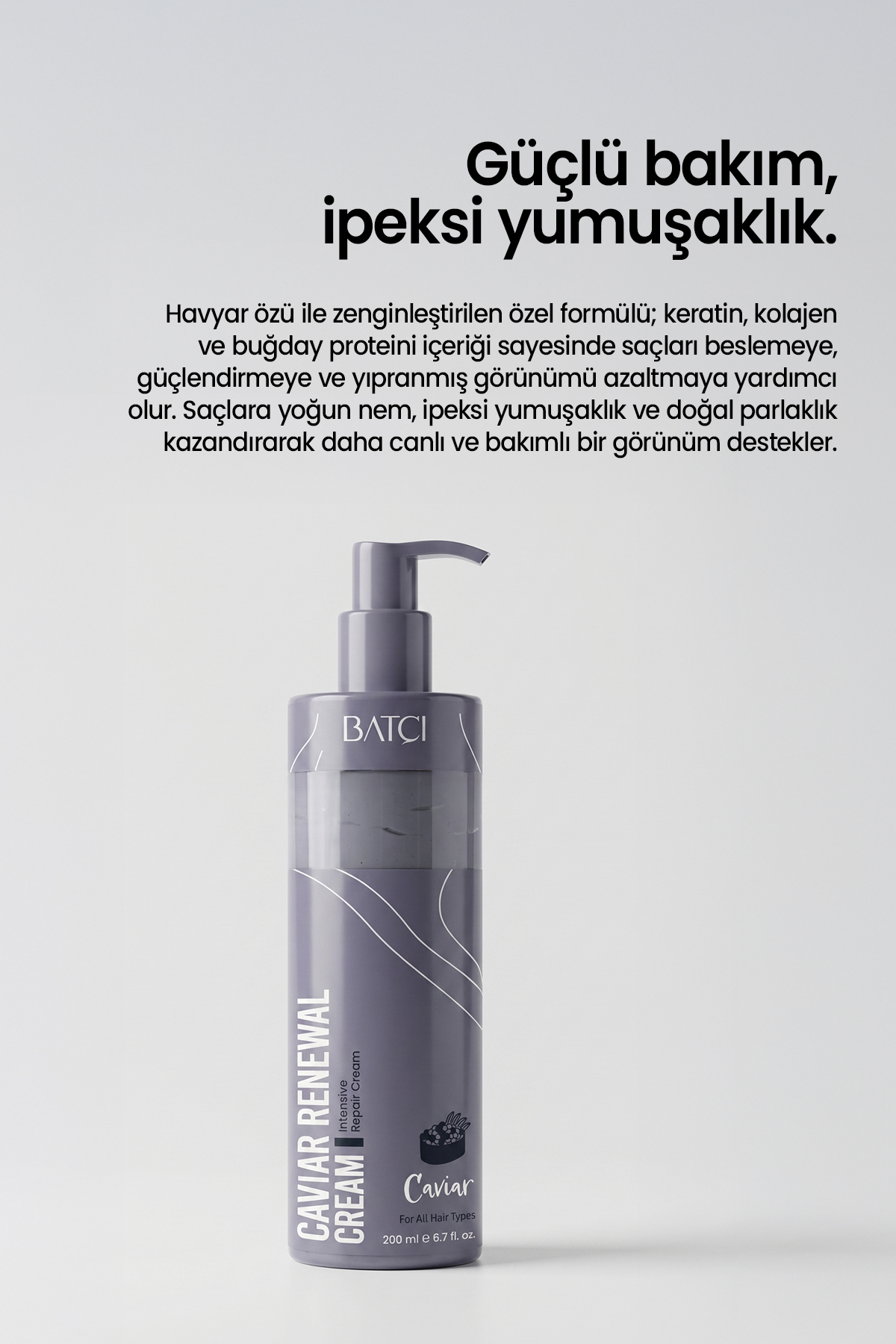Havyarlı Saç Kremi– Yıpranmış Saçlar İçin Onarıcı & Koruyucu Durulanmayan Krem — 8684808759548 — تصویر 2 از 3