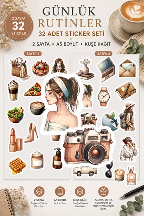 Mişomi Atölye Günlük Rutinler Sticker Set