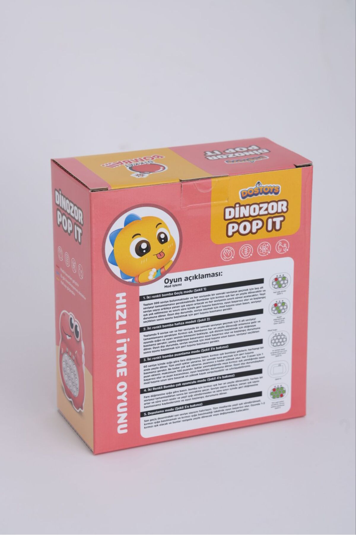 DOSTOYS Dinozor Pop-İt Oyuncağı Pembe Renk - Fiyatı, Yorumları