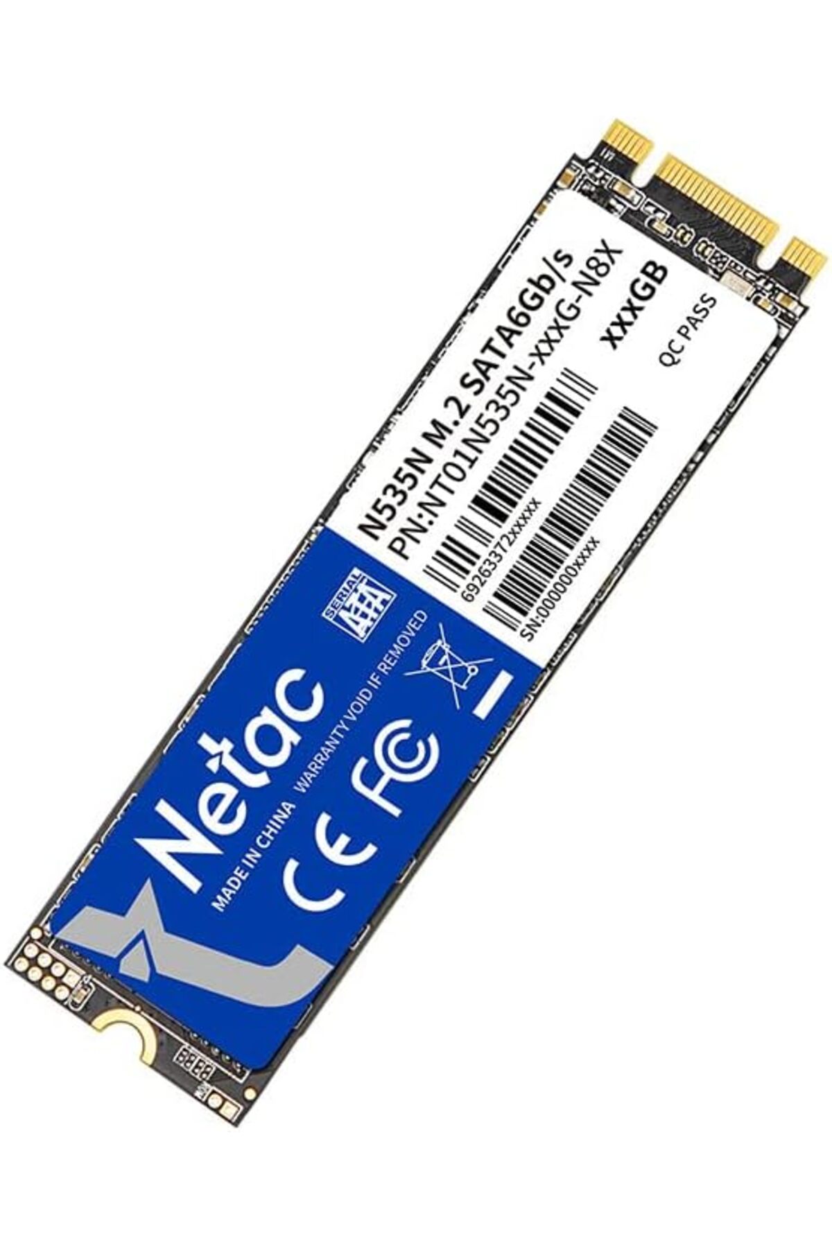 Netac N535N 3D NAND SSD, 512GB, M.2 2280, SATAIII 6Gb/s, Read 
