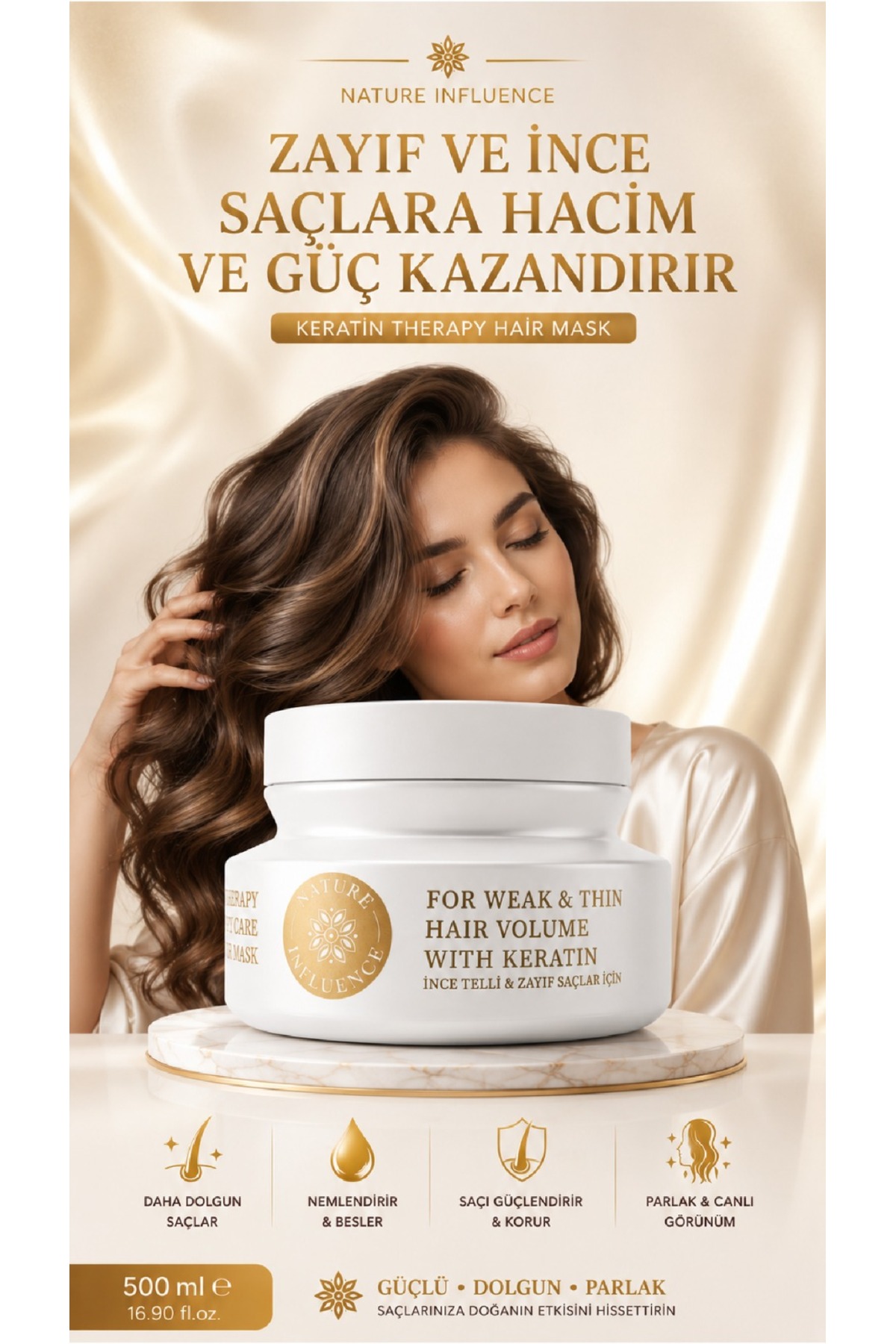 KERATİN TERAPİLİ YOĞUN BAKIM SAÇ MASKESİ 500ML — TYCE1CC6A7EF90A4D4E29EF00 — تصویر 5 از 5