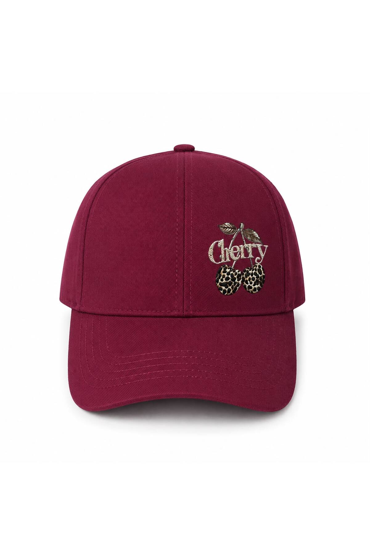 sf collection Cherry Baskılı Kadın Spor Şapka - Ayarlanabilir Pamuklu Cap görsel 5