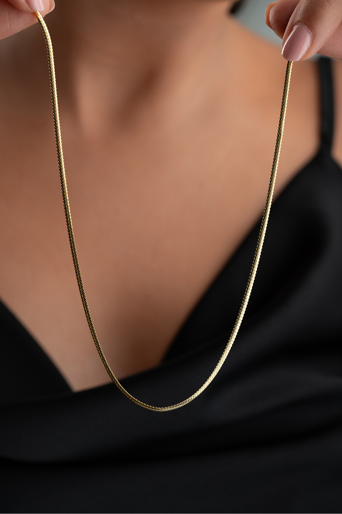 Silvano Jewelry 925 Ayar Gümüş Ezme İtalyan Zincir Kolye görsel 2