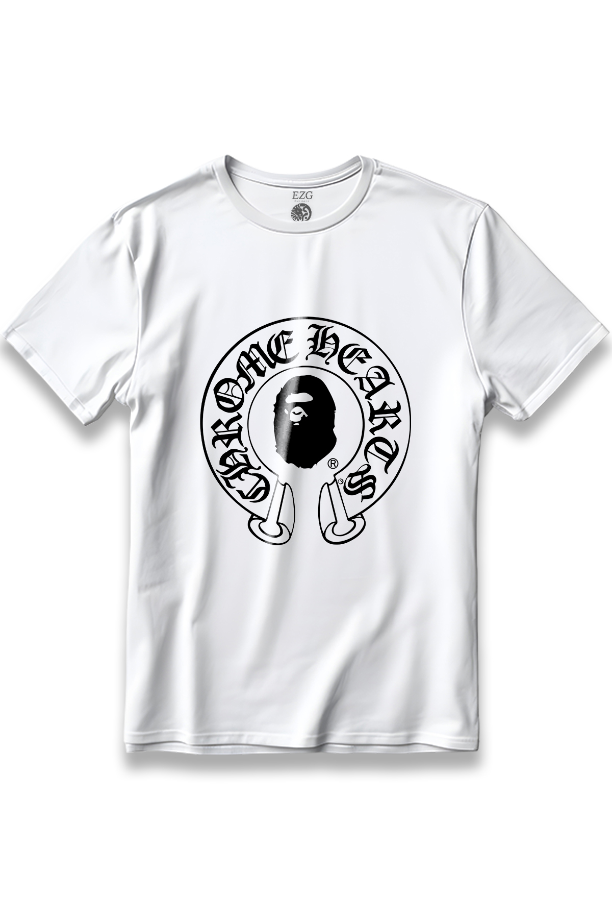 EZG Business CHROMEHEARTS BATHING APE Baskılı T-Shirt Unisex %100
