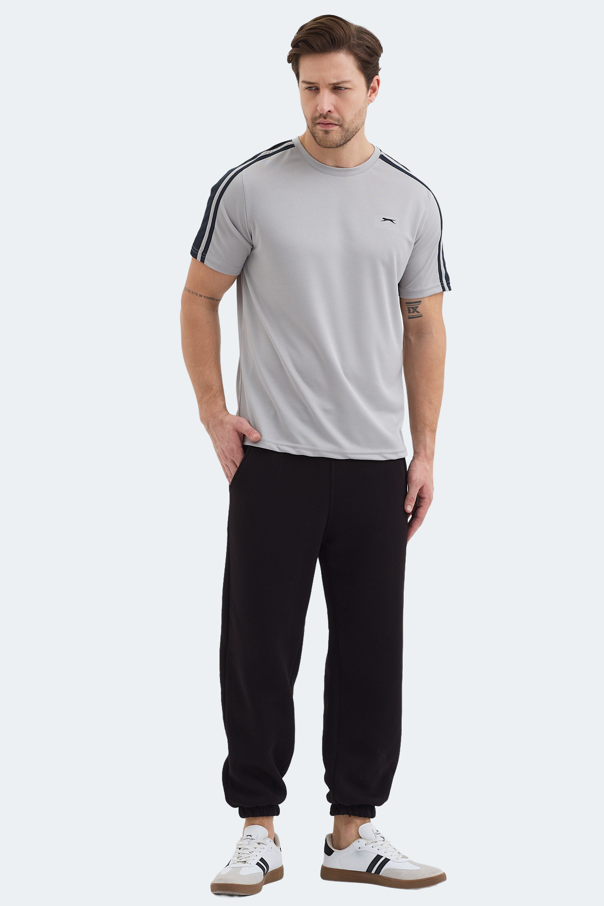 Slazenger REWIND Erkek Gri Tişört görsel 7