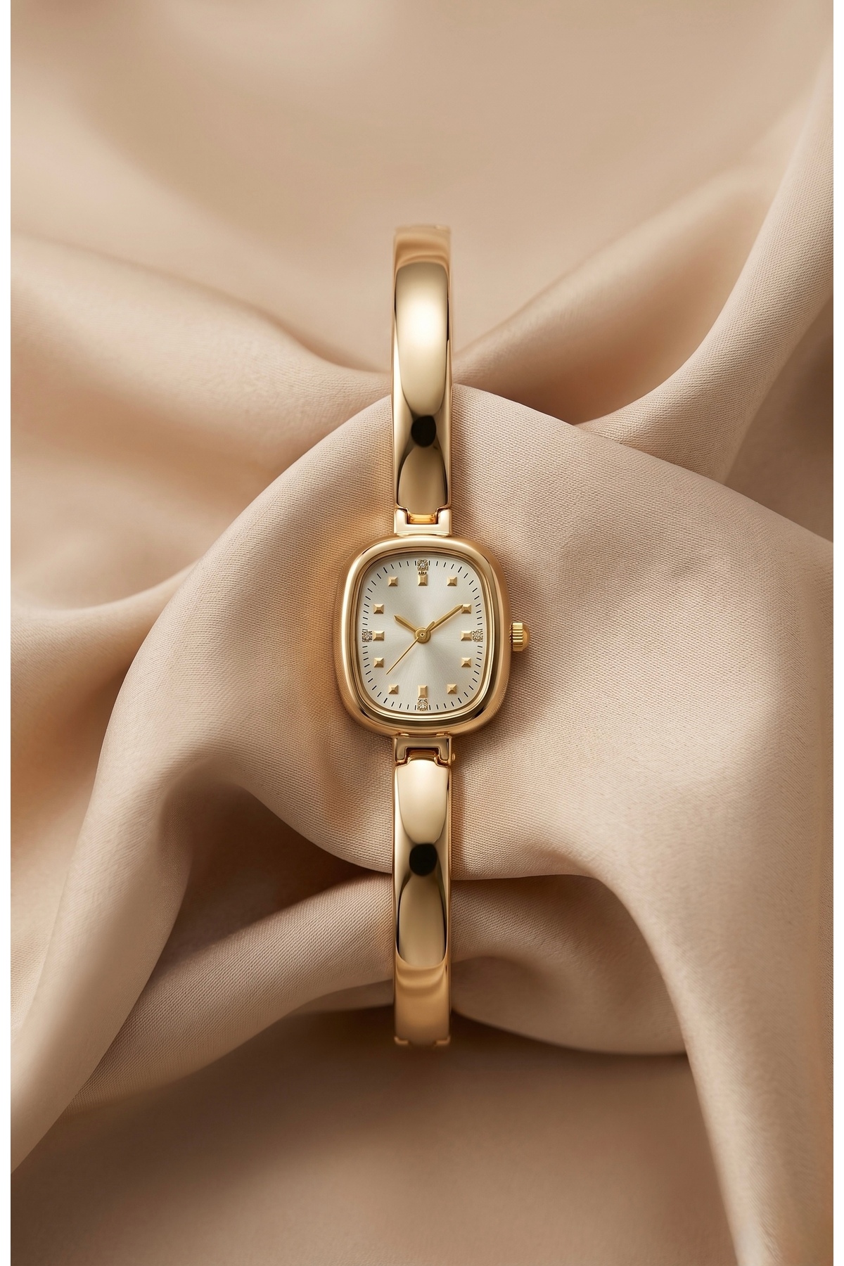 KLISHE Butik Madame Kadın Çelik Saat Gold Renk Vintage Old Money Lüks Zarif Şık Kare Kasa Kadın Kol Saati | Limited Edition 2026