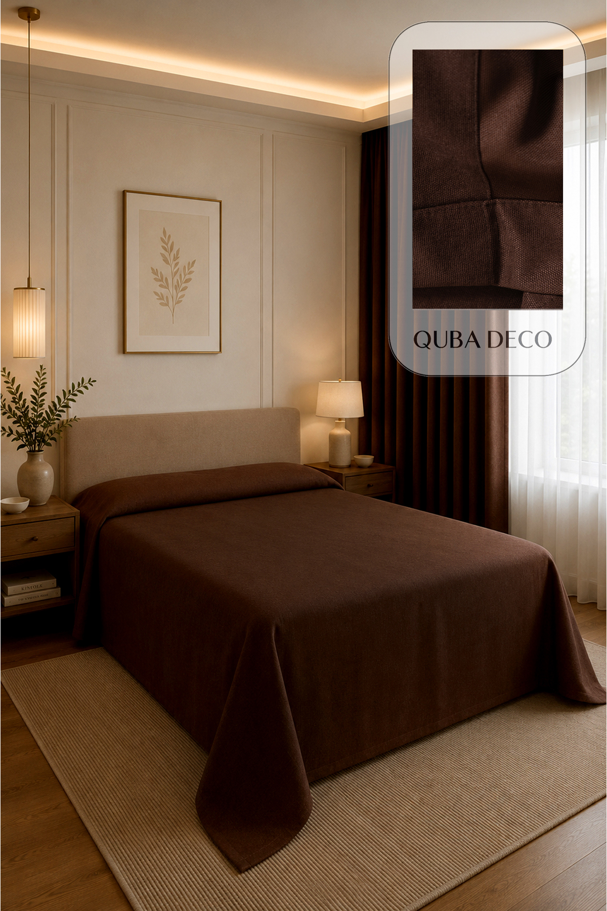 Velvet Textured Double Single Floor Island Bedspread Bedroom Nursery Guest Room