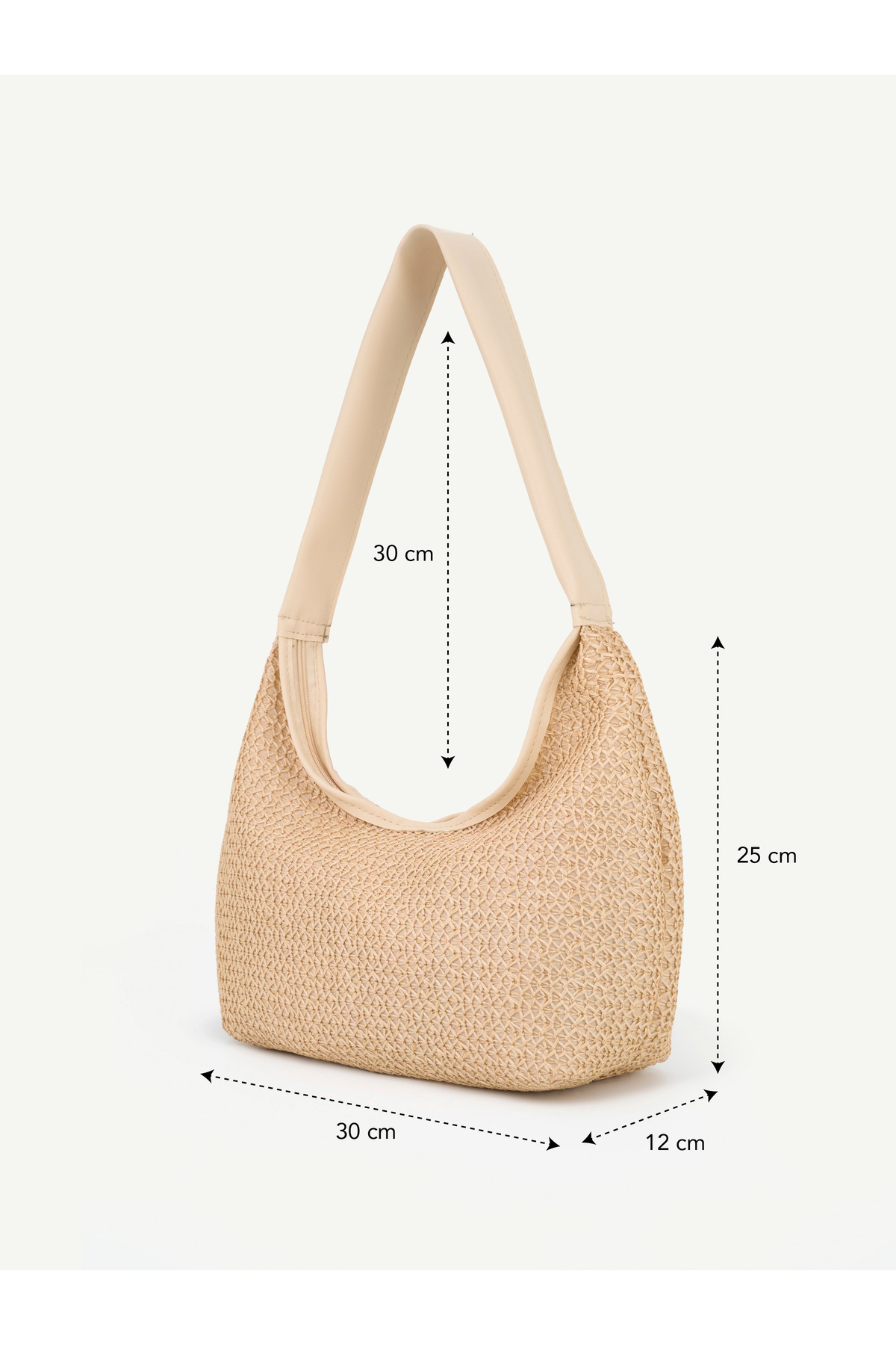 BLAZE Hasır Kadın El Kol ve Omuz Çantası Modern Minimal Hobo Çanta