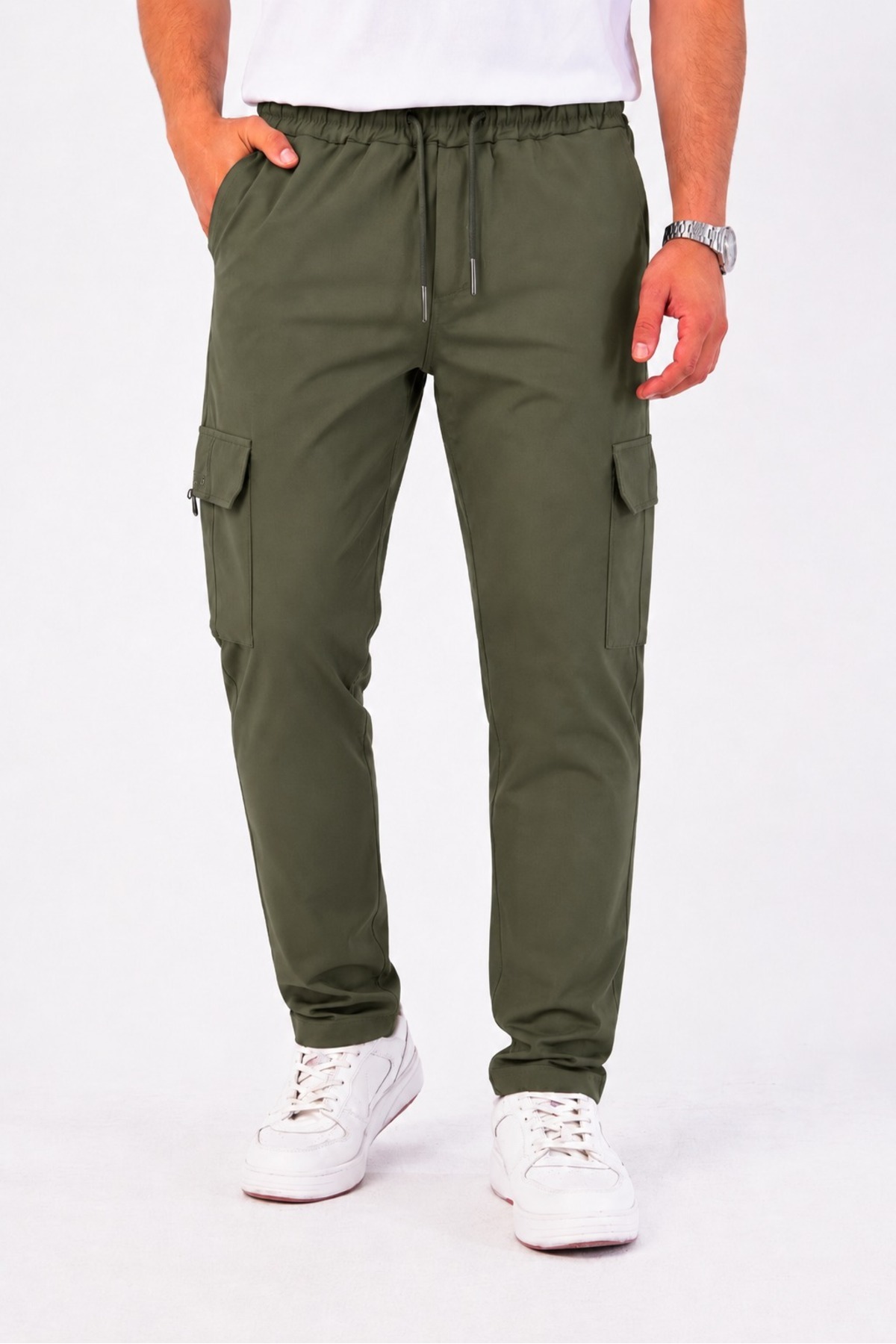 Tactical Tactical Pants Outdoor Cargo Pocket Lycra Khaki Color