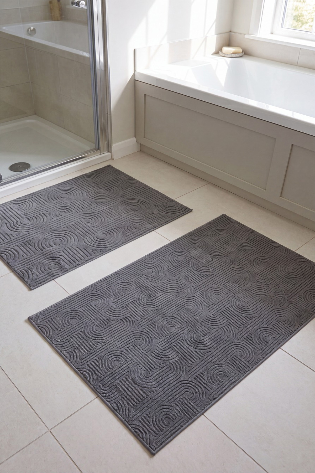 Premium Series Custom Non-Slip Floor Bath Mat 2-Piece Set 50x60 and 60x100