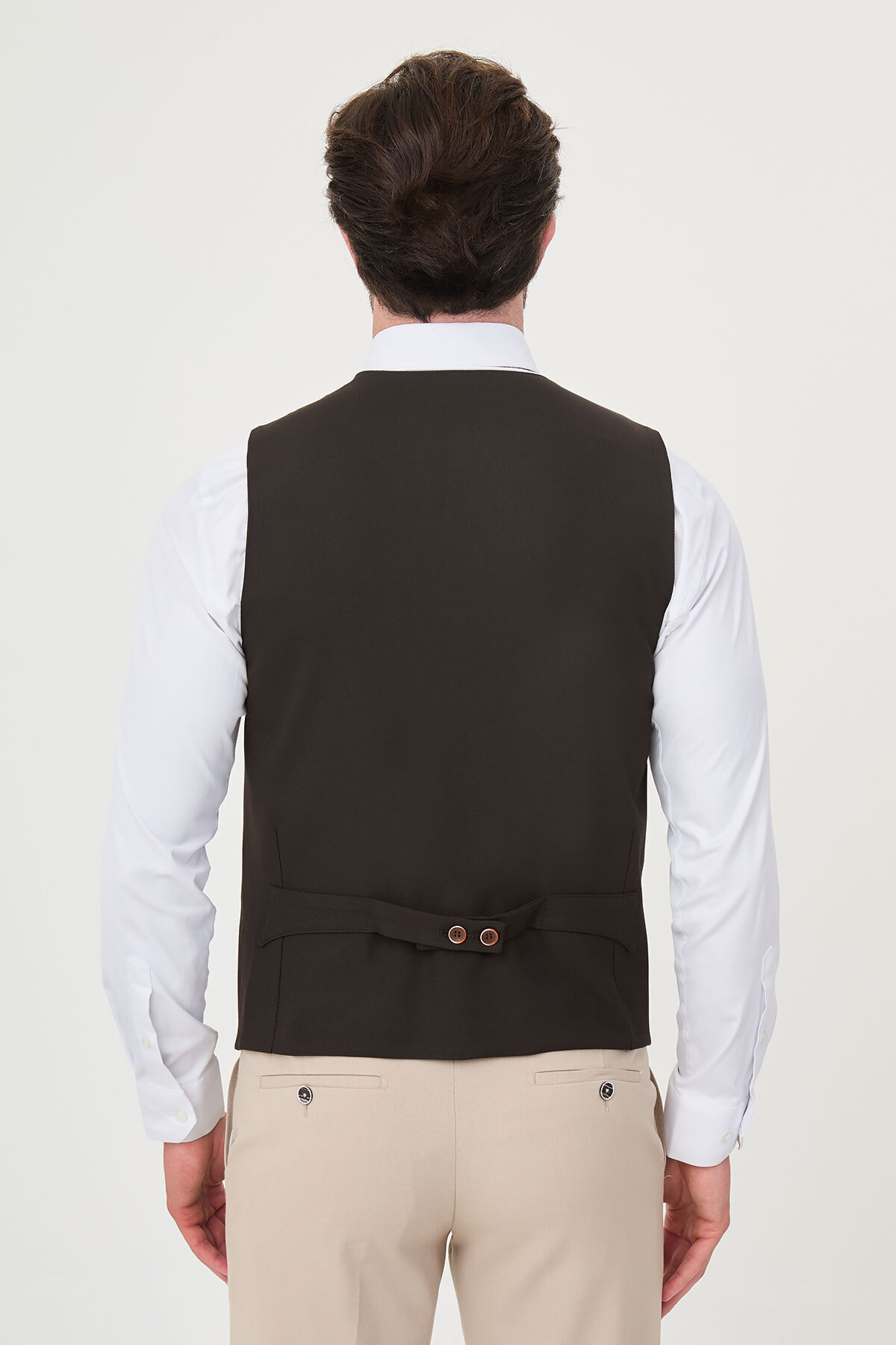 Mcr Düz Slim Fit Klasik Erkek Yelek Kahve - 40962.26Y görsel 4