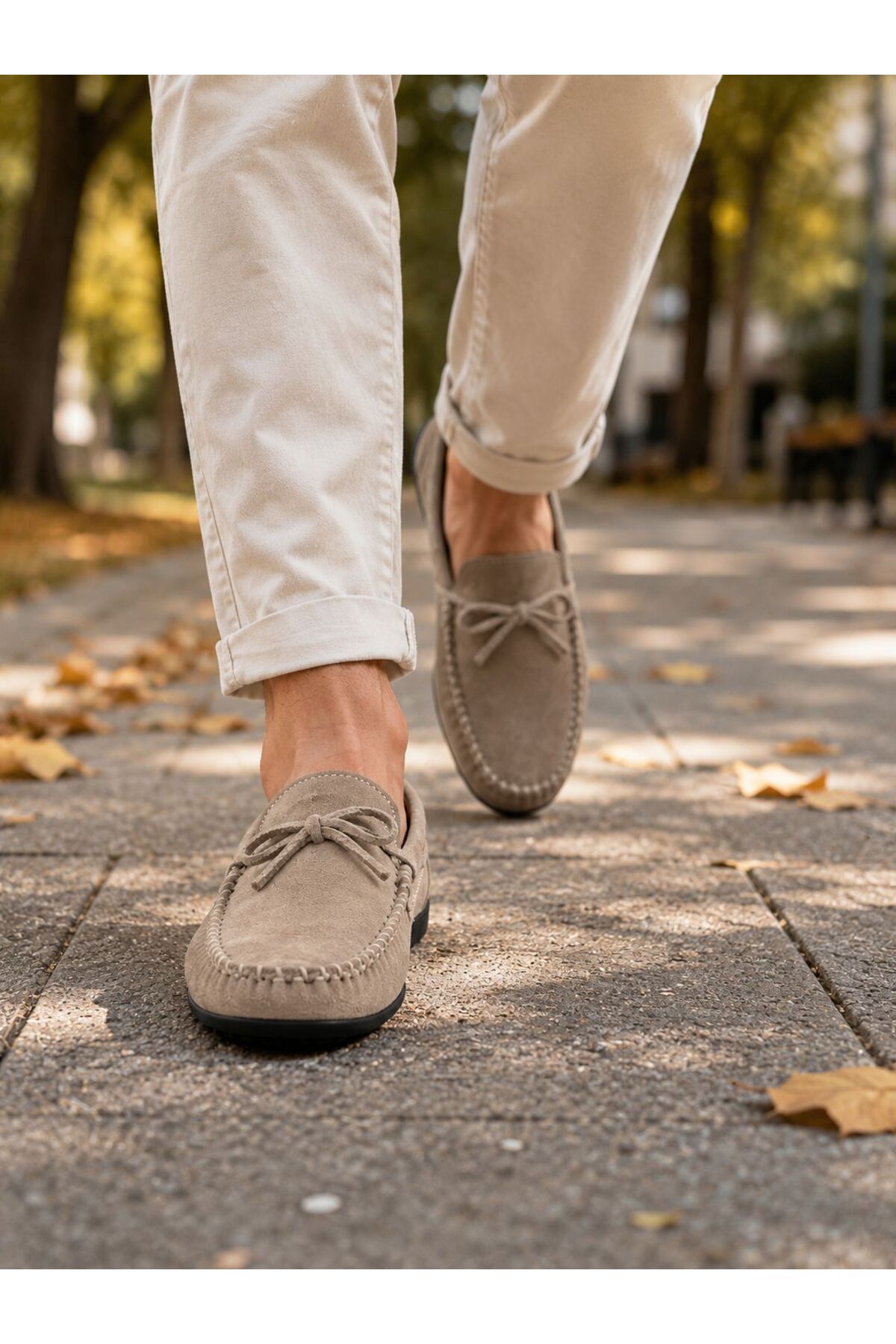 ROYSHOES Erkek Rok kum-bej deri loafer ayakkabı görsel 2