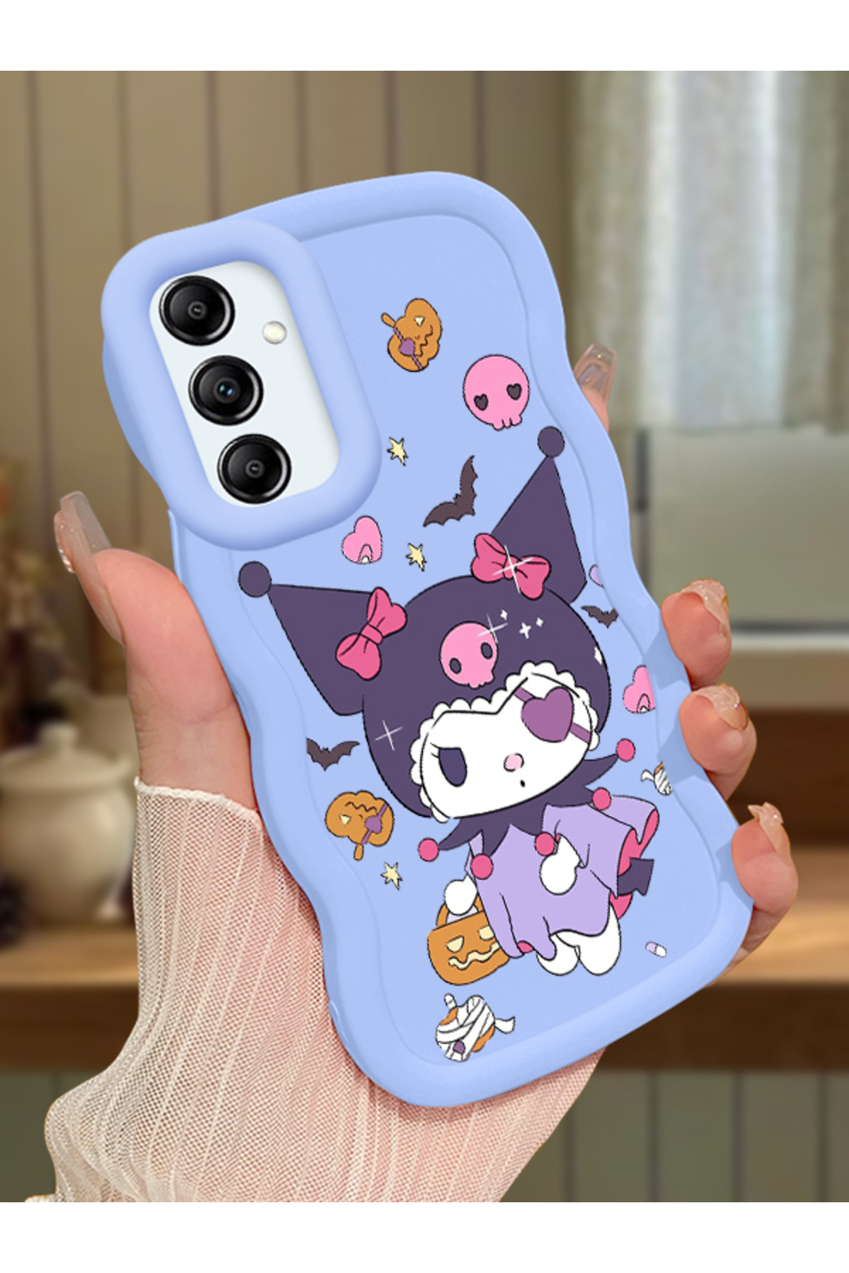 Samsung Galaxy A14 Compatible Case camera protector Blue Silicone Couple Phone Case Cartoon Pattern