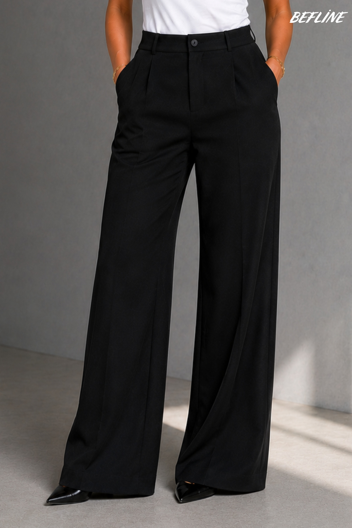 LAVİNİM Women's Scuba Oversize Palazzo Pants Lycra High Waist