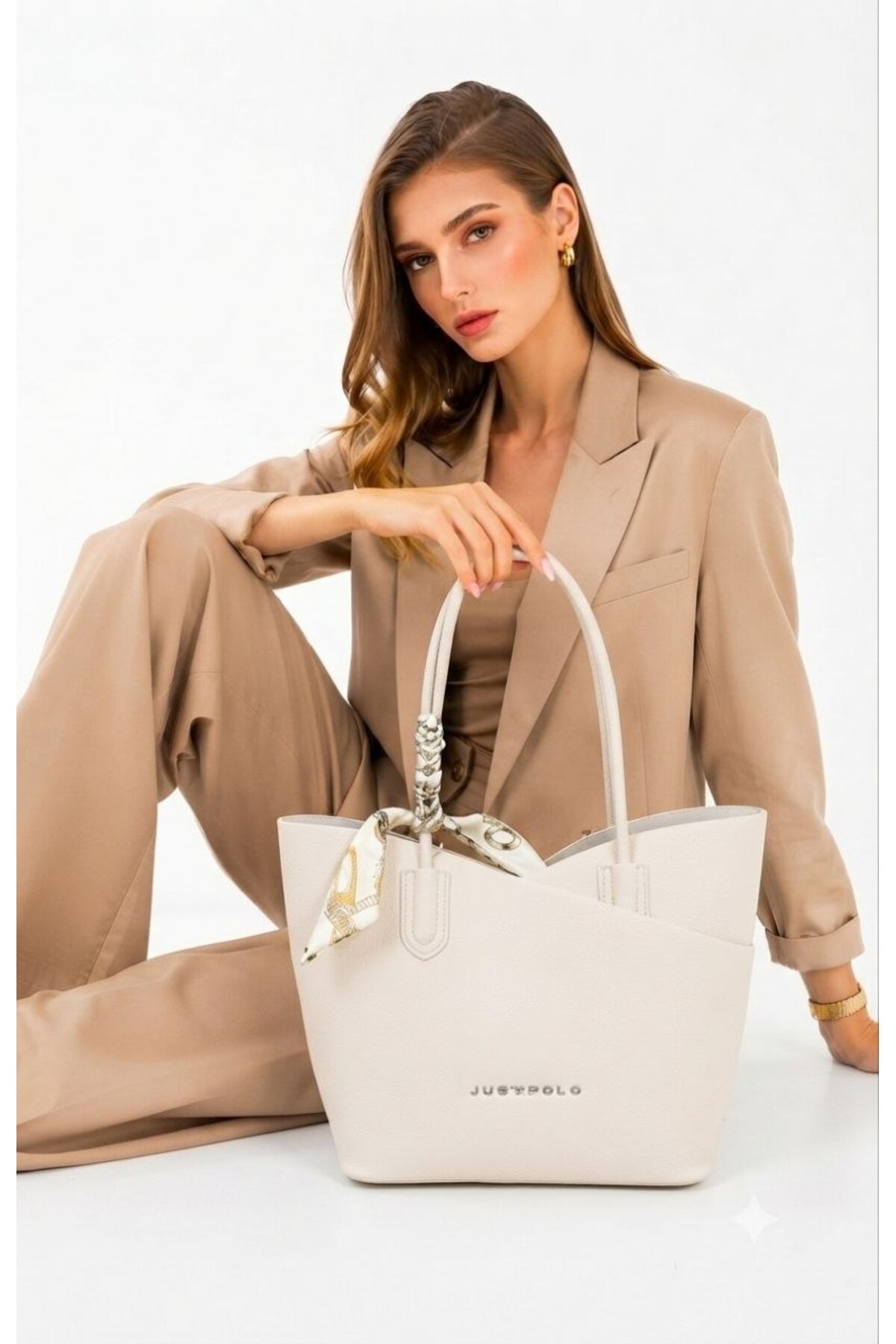 BAG SET WITH GREAT TOUCH OF 2 LARGE SIZE SHOULDER AND CROSSBODY BAG