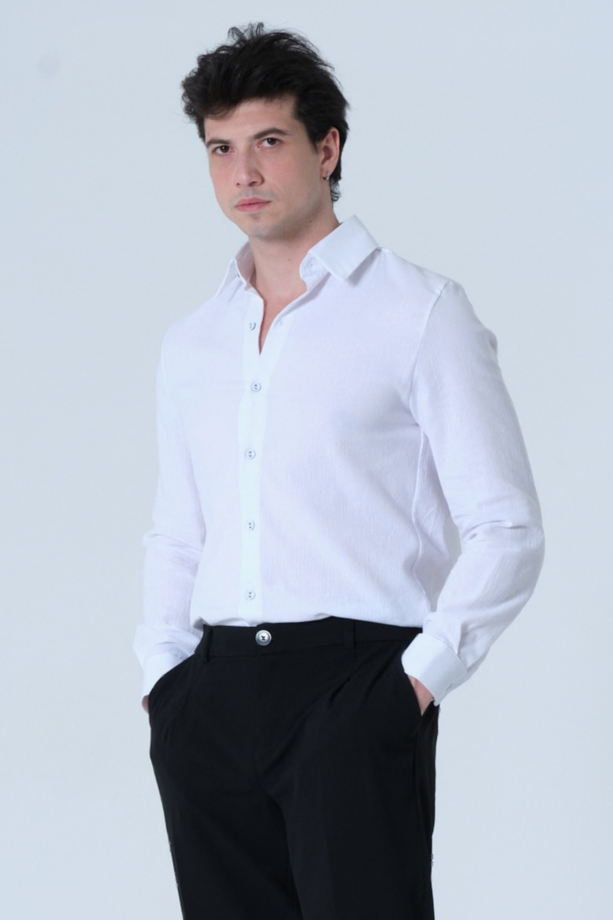 RELAXL 10XL %100 Pamuk Rahat Kesim Yazlık Beyaz Erkek Gömlek