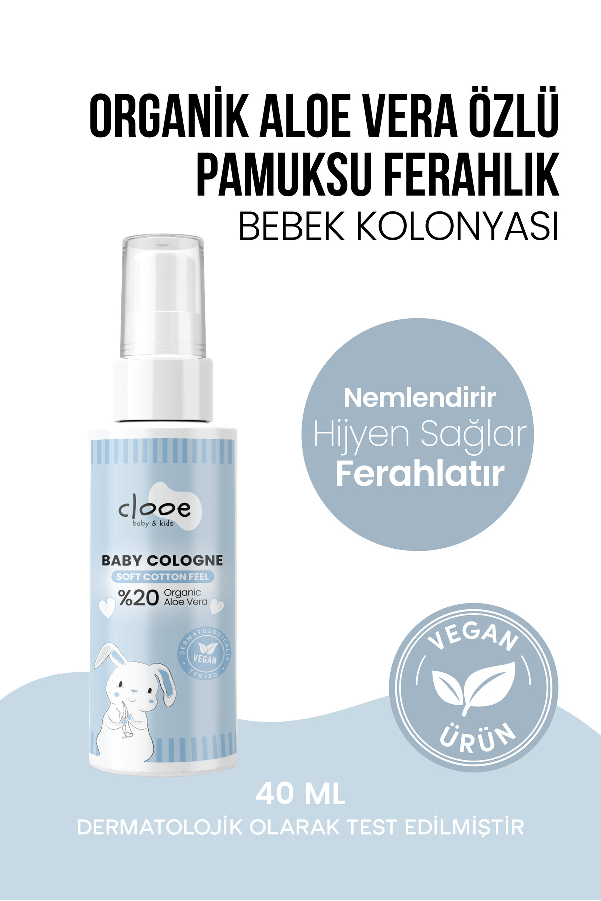 Vegan Bebek Kolonyası Seti Organik Aloe Vera Özlü Karma Paket 8x40ml — PKA054 — تصویر 5 از 8