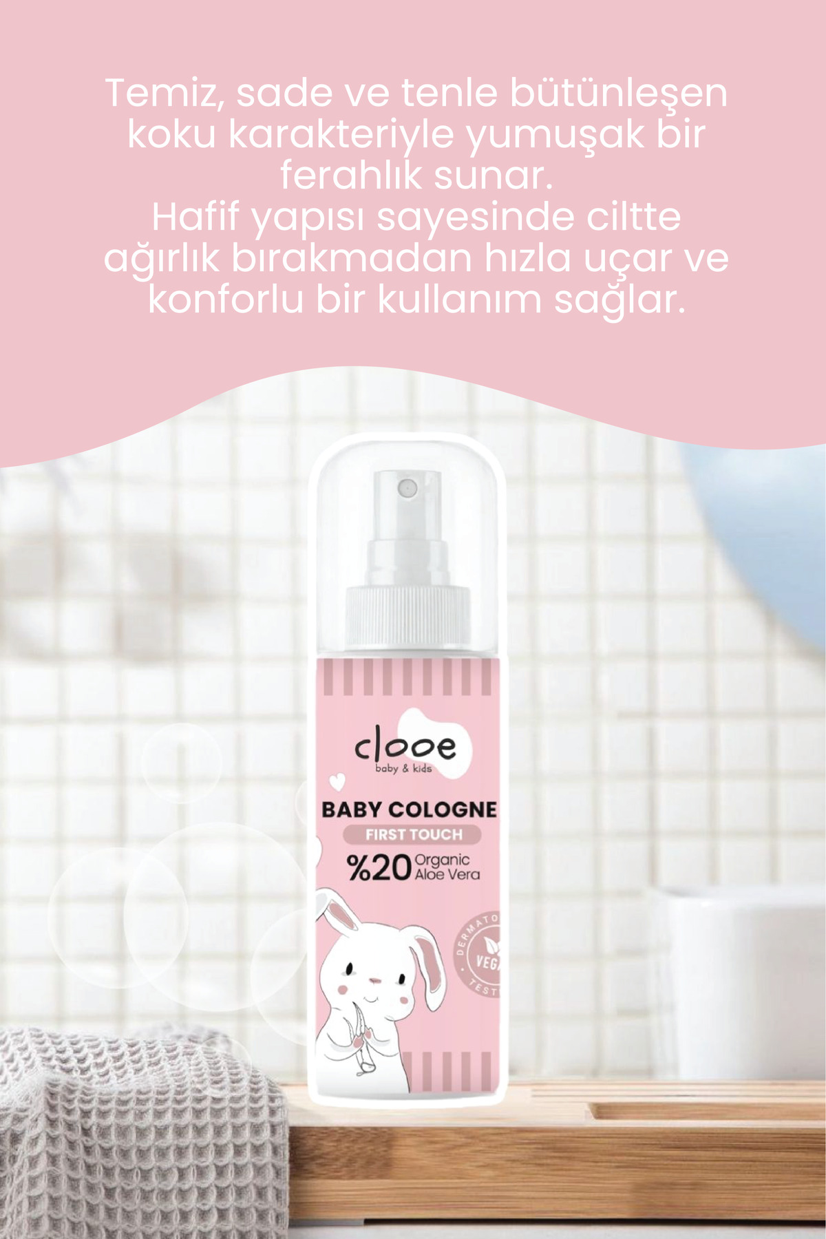 4'lü Bebek Kolonyası First Touch 150 ml - Temiz Çarşaf Esintili - Organik Aloe Vera Özlü — PKA079 — تصویر 4 از 4