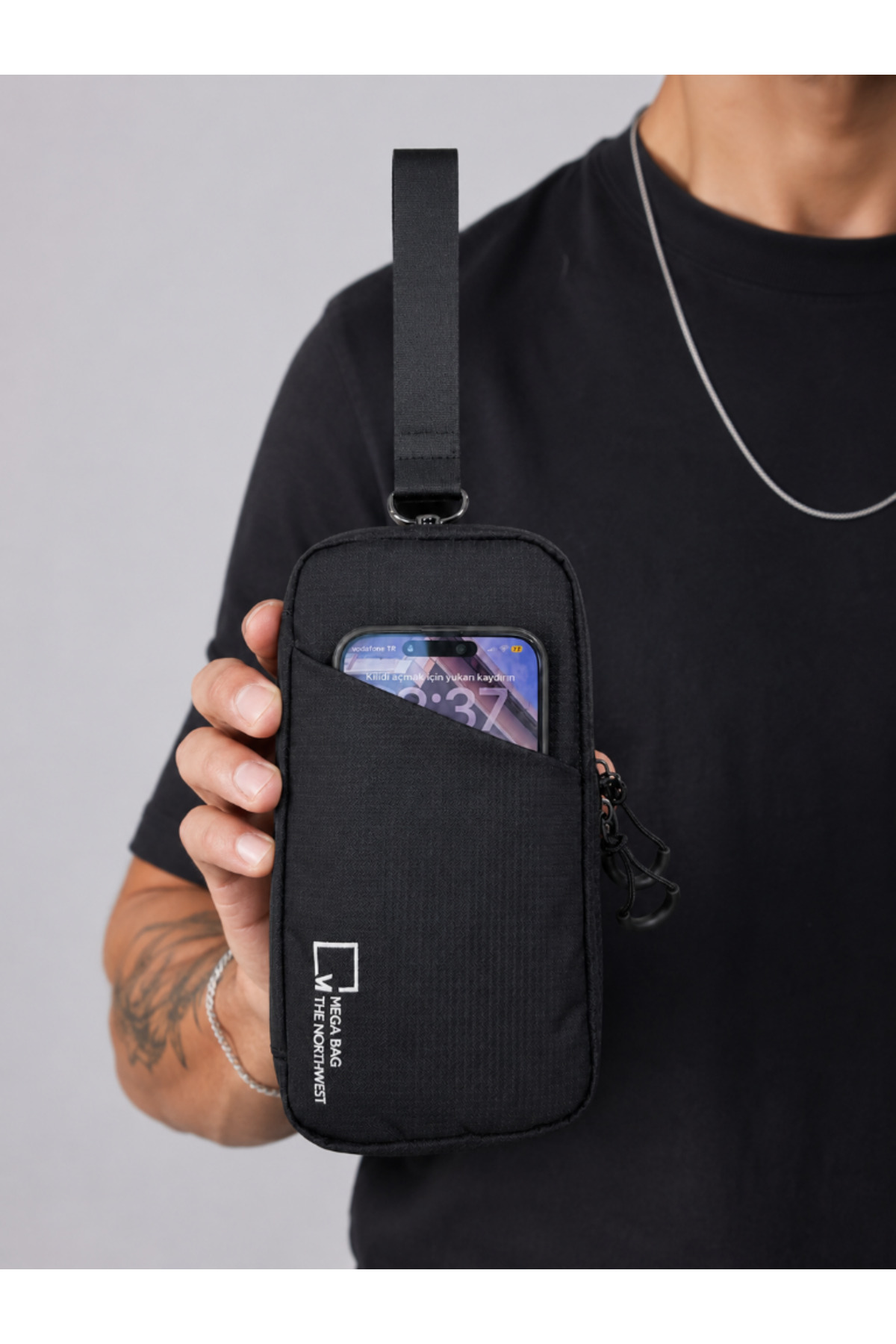 Baginn Erkek El Çantası Paraşüt Kumaş Suya Dayanıklı Portföy Stil El Çantası Traş Kozmetik Çantası 23*14Cm
