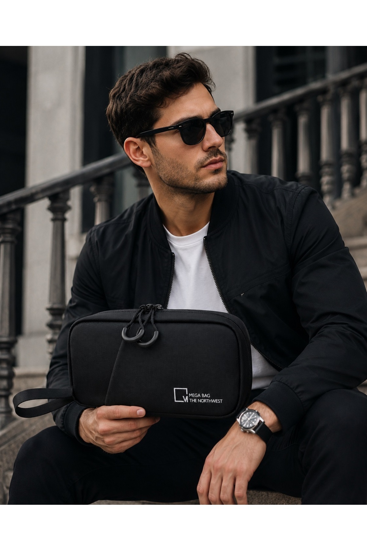 byhakan Mega 1037 Erkek El Portföyü El Çantası Clutch Çanta Traş Çantası SİYAH