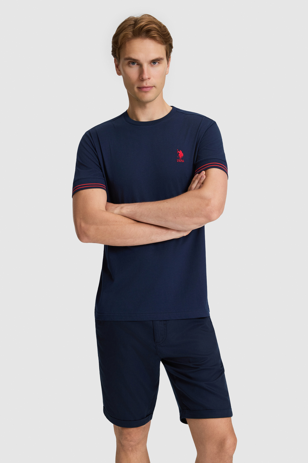 U.S. Polo Assn. Men's Navy Blue Regular Fit Crew Neck T-Shirt 50327011-Vr033