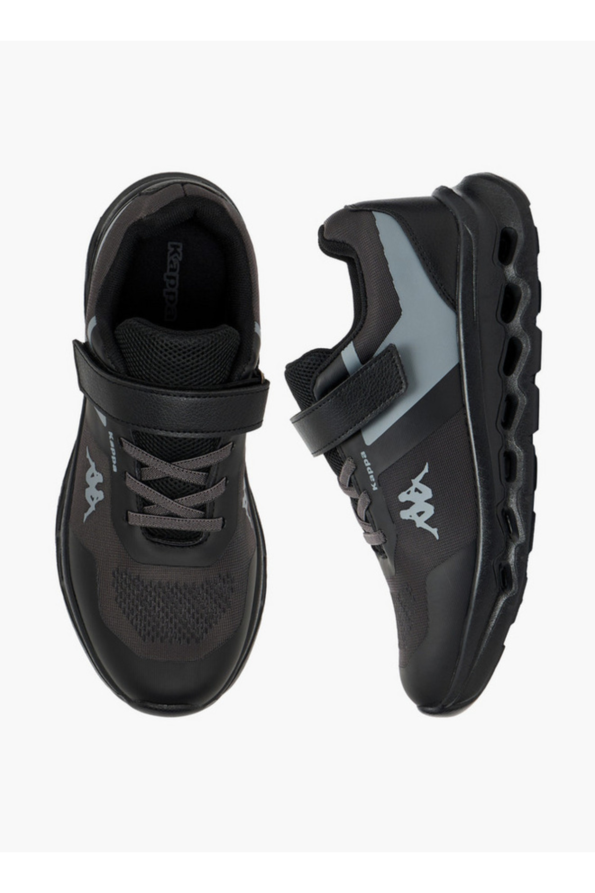 Kappa Boys Logo Print Hook & Loop Sports Shoes