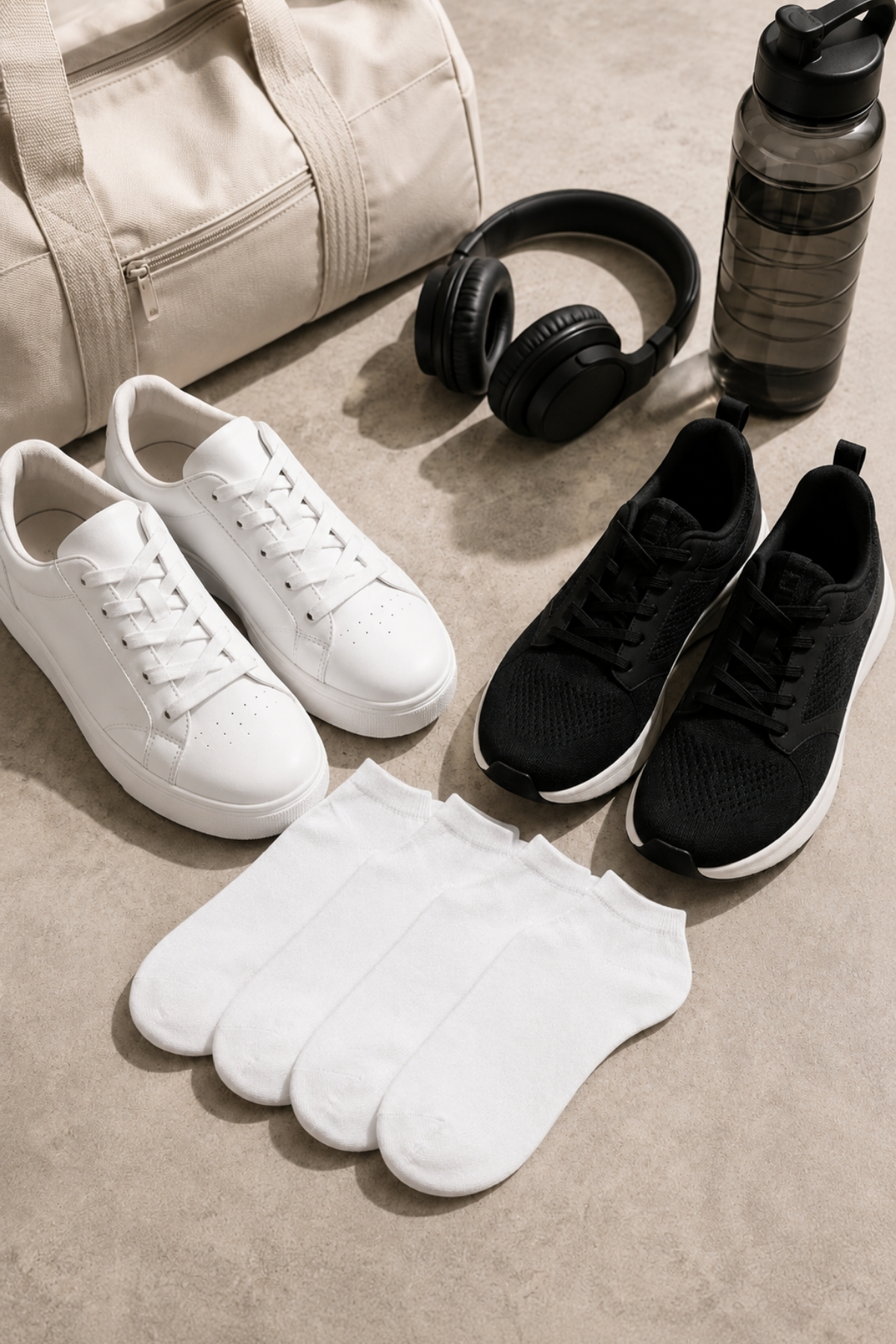 Dore Orijinal 6 Çift Unisex Pamuklu Spor Ayakkabı Sneaker Kısa Patik Çorap - 6'lı Paket - Beyaz görsel 6