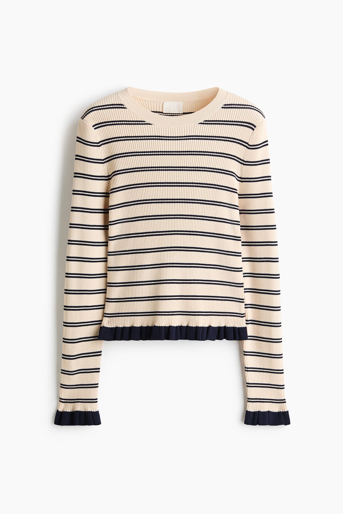 H&M Fırfırlı ve Lastik Örgülü Üst görsel 4