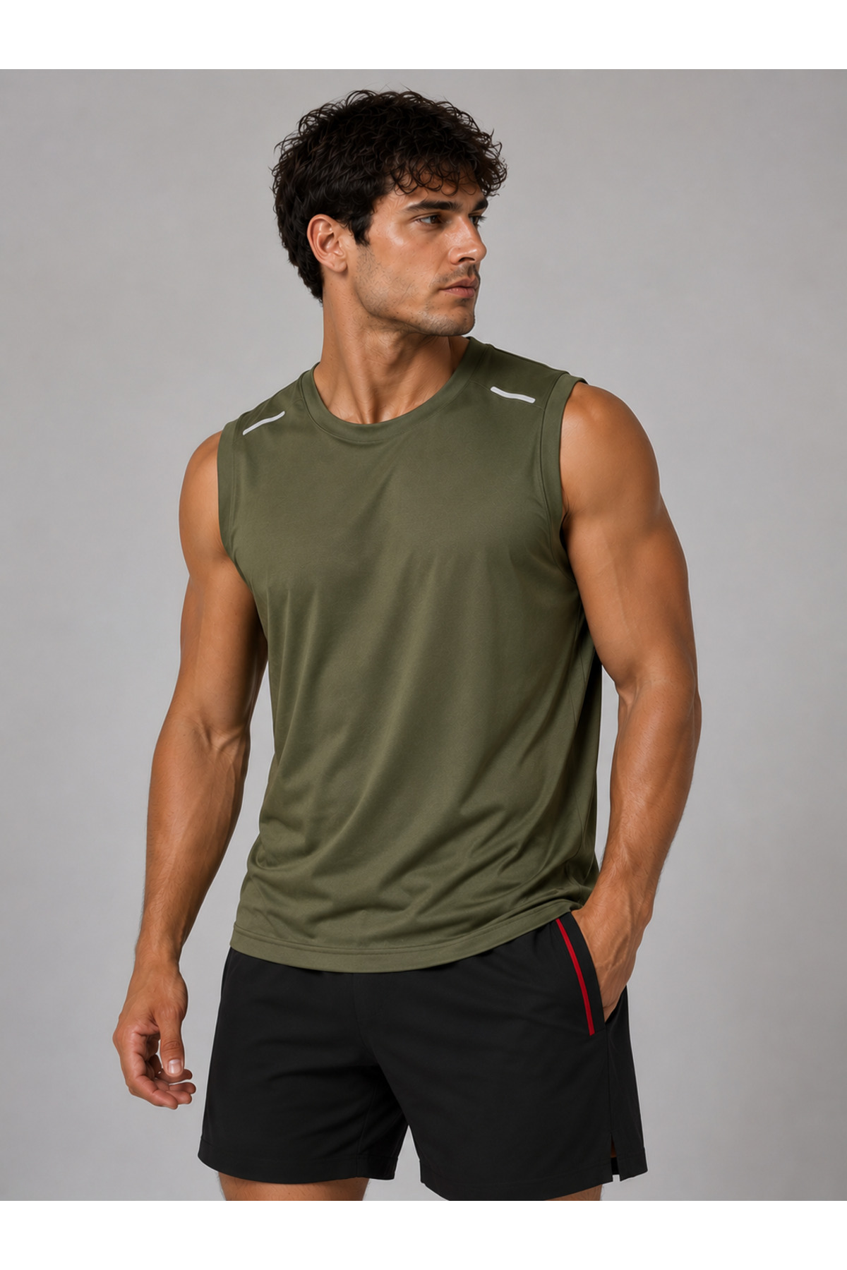 Karatopak 2'li Hızlı Kuruma Nefes Alabilen Atletik Teknik Sporcu Sıfır Kol T-shirt görsel 3