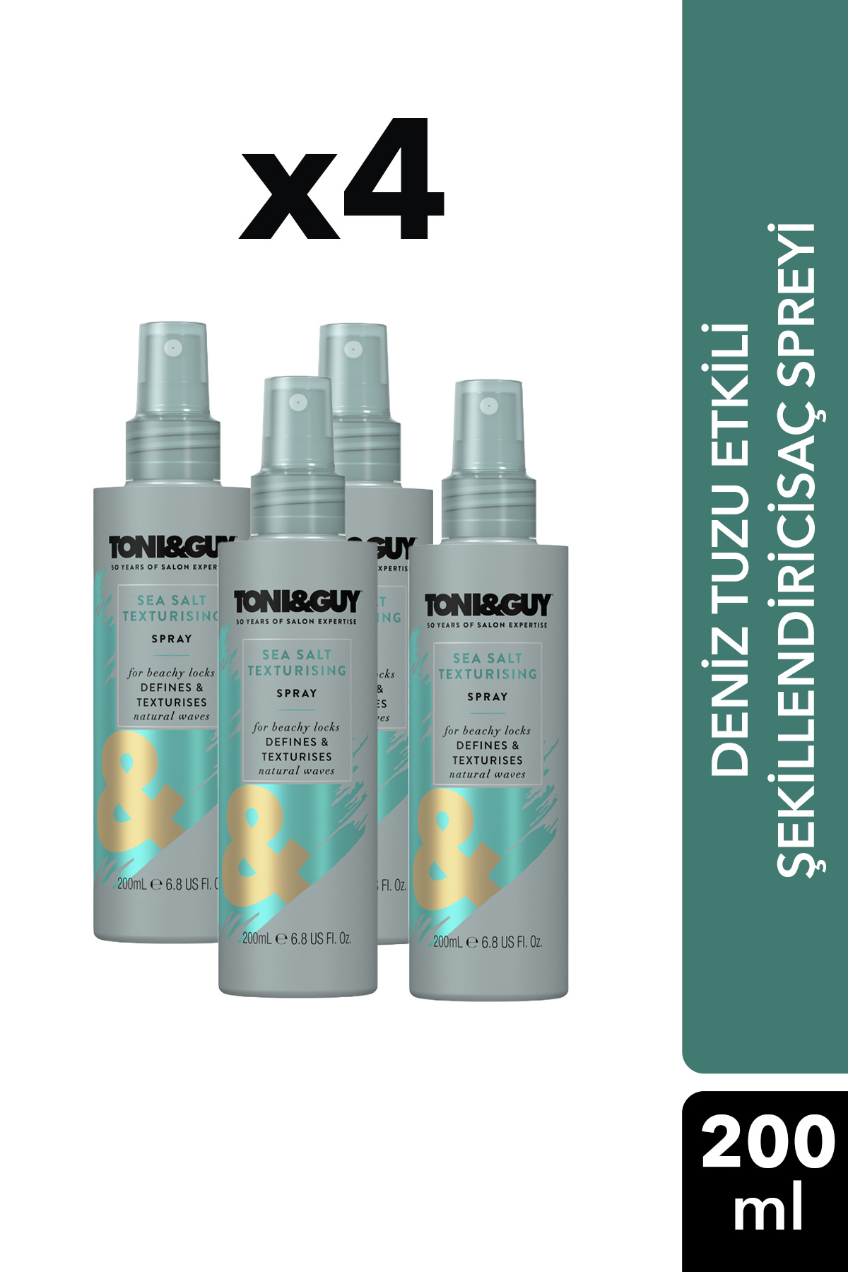 Toni&Guy اسپری حالت دهنده مو با اثر نمک دریا، ۴x۲۰۰ میلی لیتر — TNGY0023